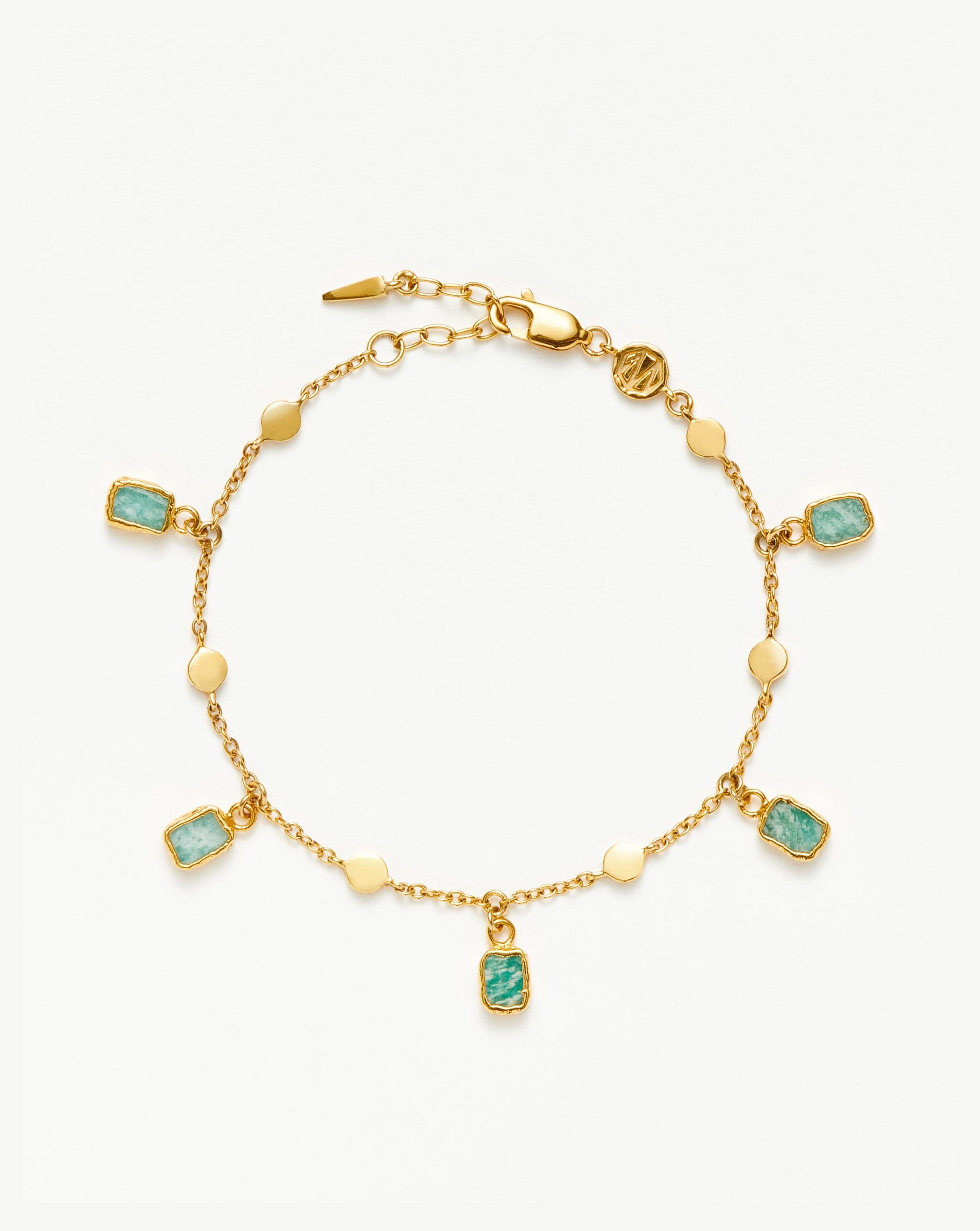 Amazonite Charm Bracelet | 18k Gold Plated Healing Gemstone Jewelry