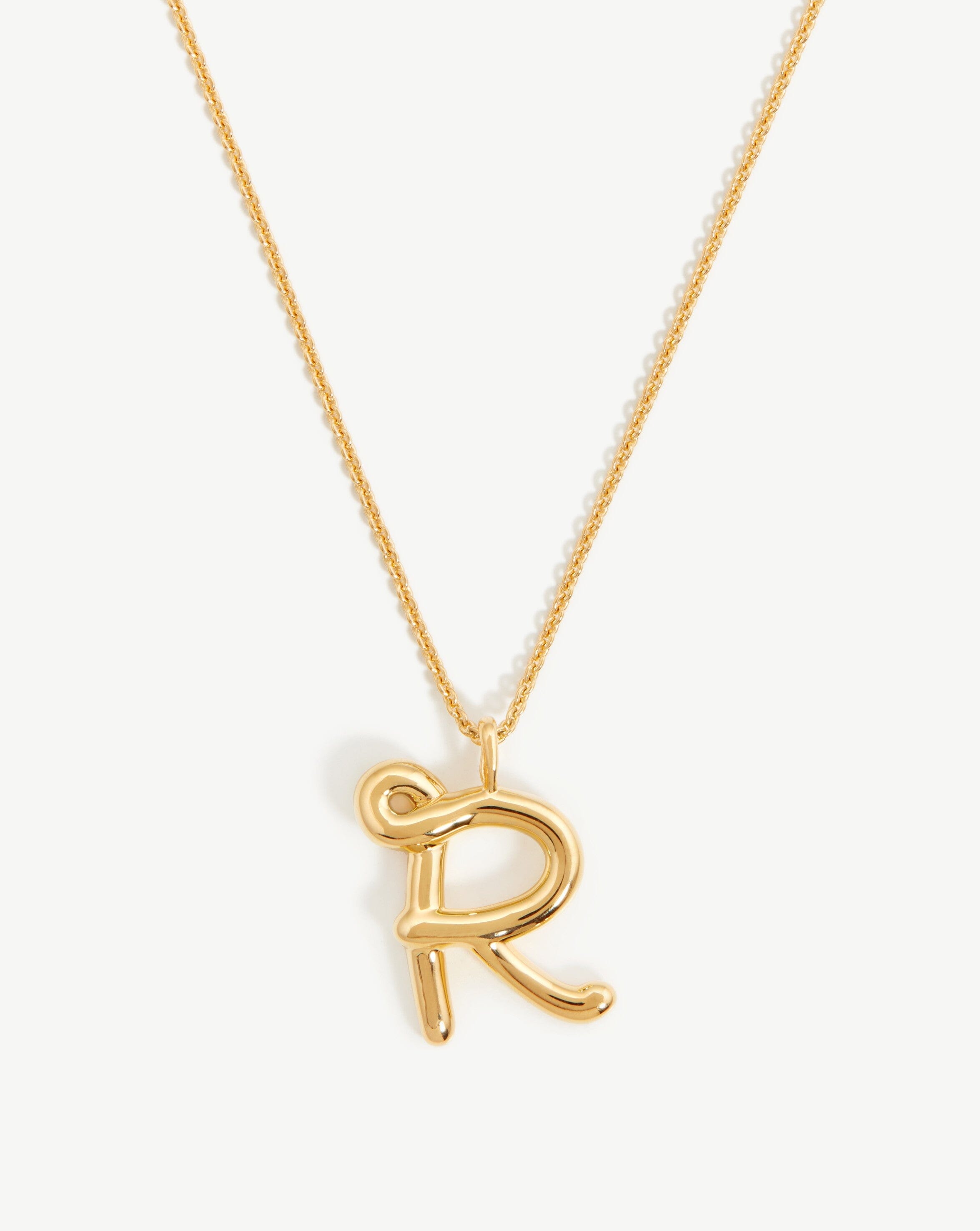 Curly Initial Pendant Necklace - 18k Gold Vermeil | Personalized Gift