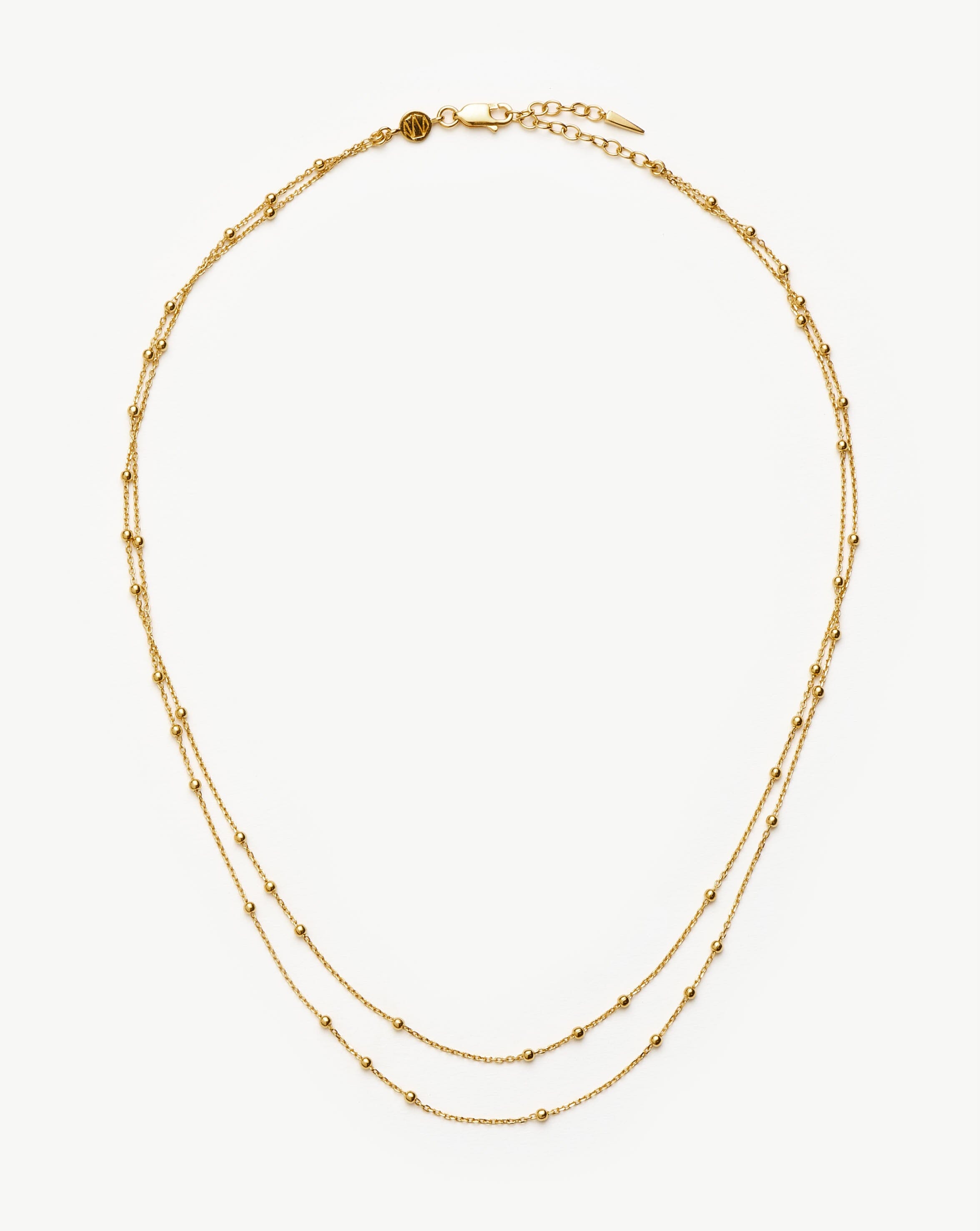 Double Chain Necklace with Bobble Detailing | 18k Gold Plated