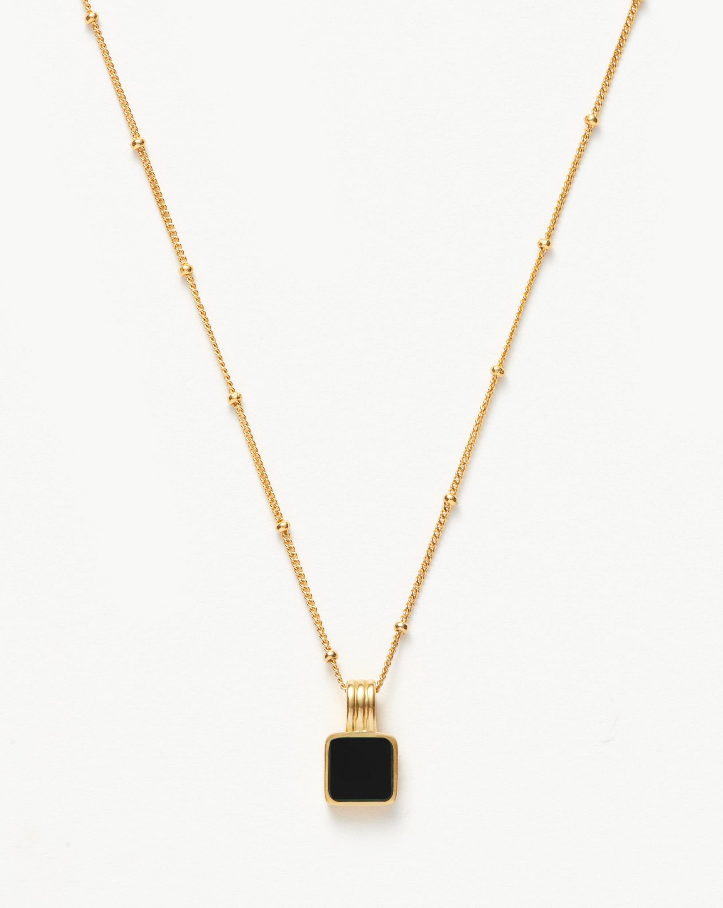 Square Onyx Necklace in 18k Gold Vermeil | Lucy Williams