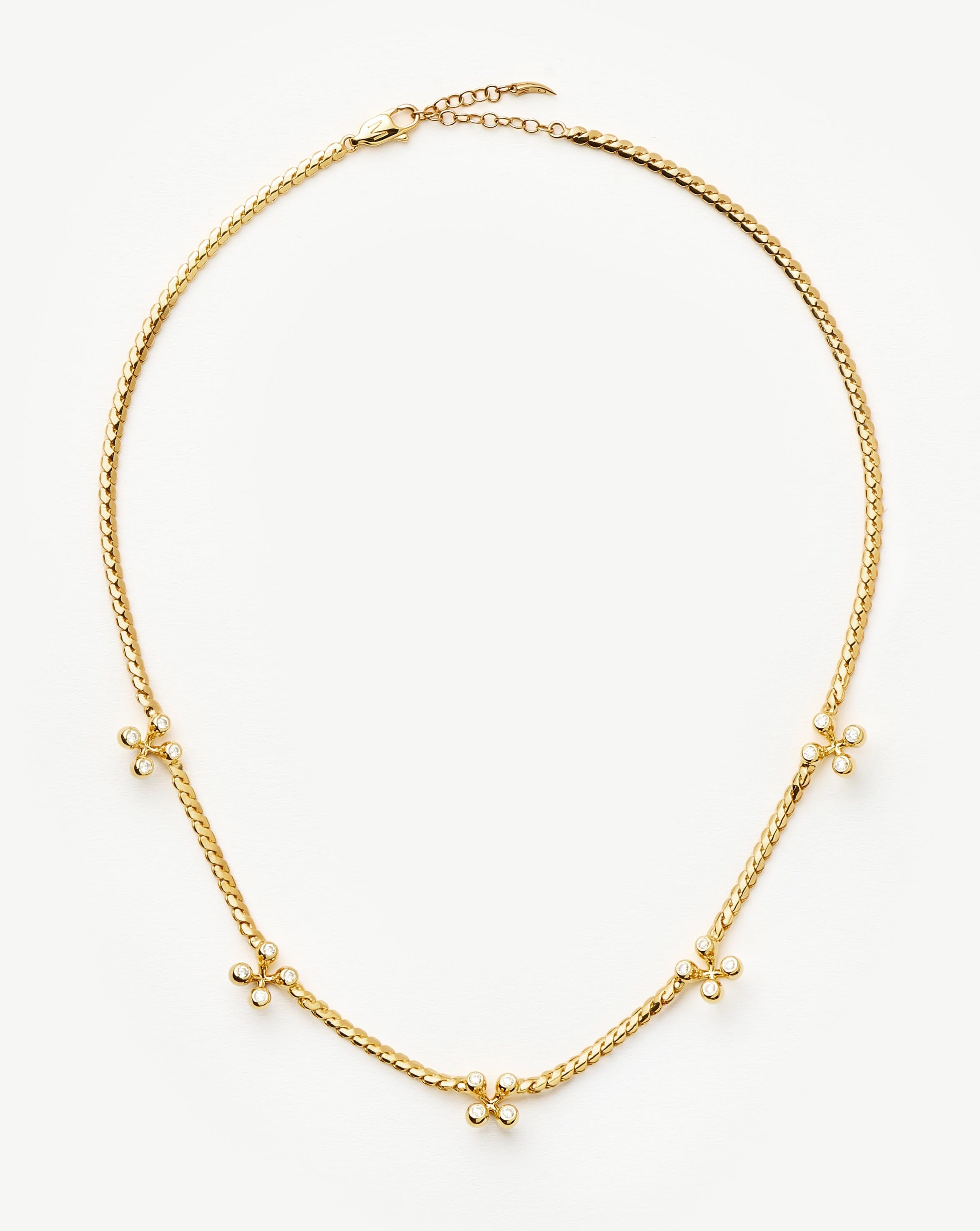 18k Gold Plated Atom Charm Necklace with Cubic Zirconia | The Flag Twins