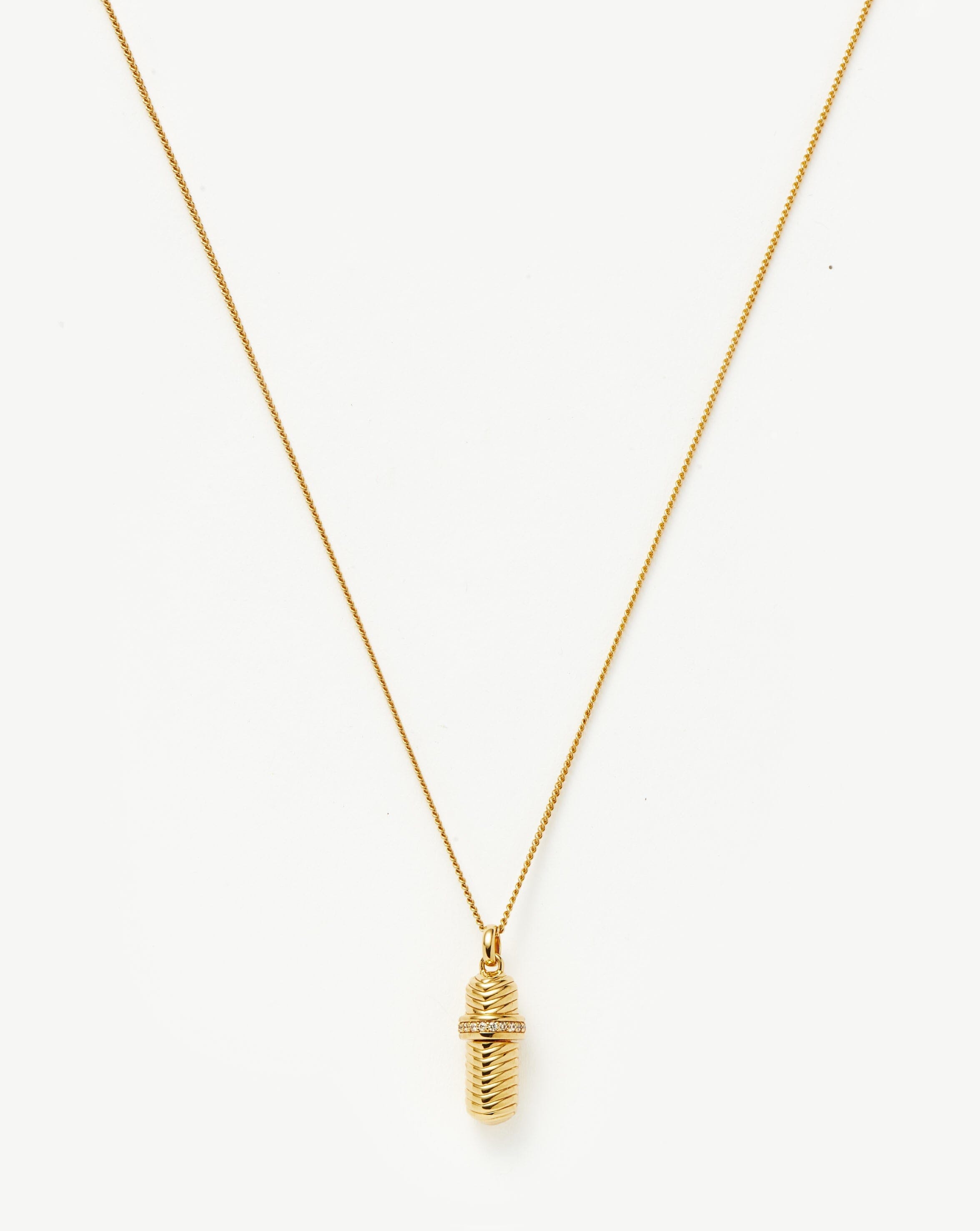 Hidden Message Pendant Necklace with Cubic Zirconia | 18k Gold Plated