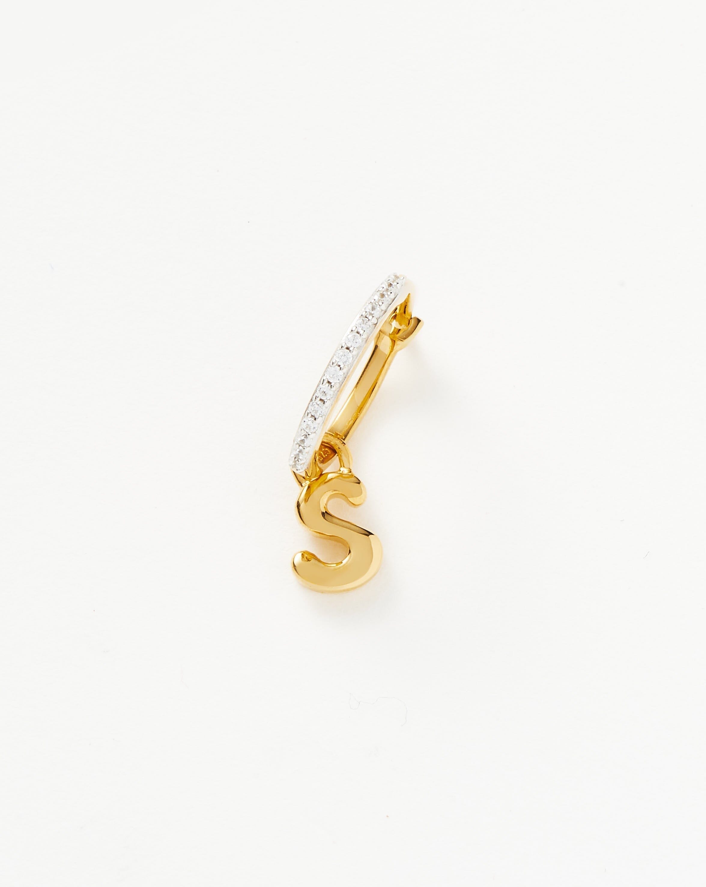 Personalized Initial Hoop Earrings | 18k Gold Vermeil & Cubic Zirconia