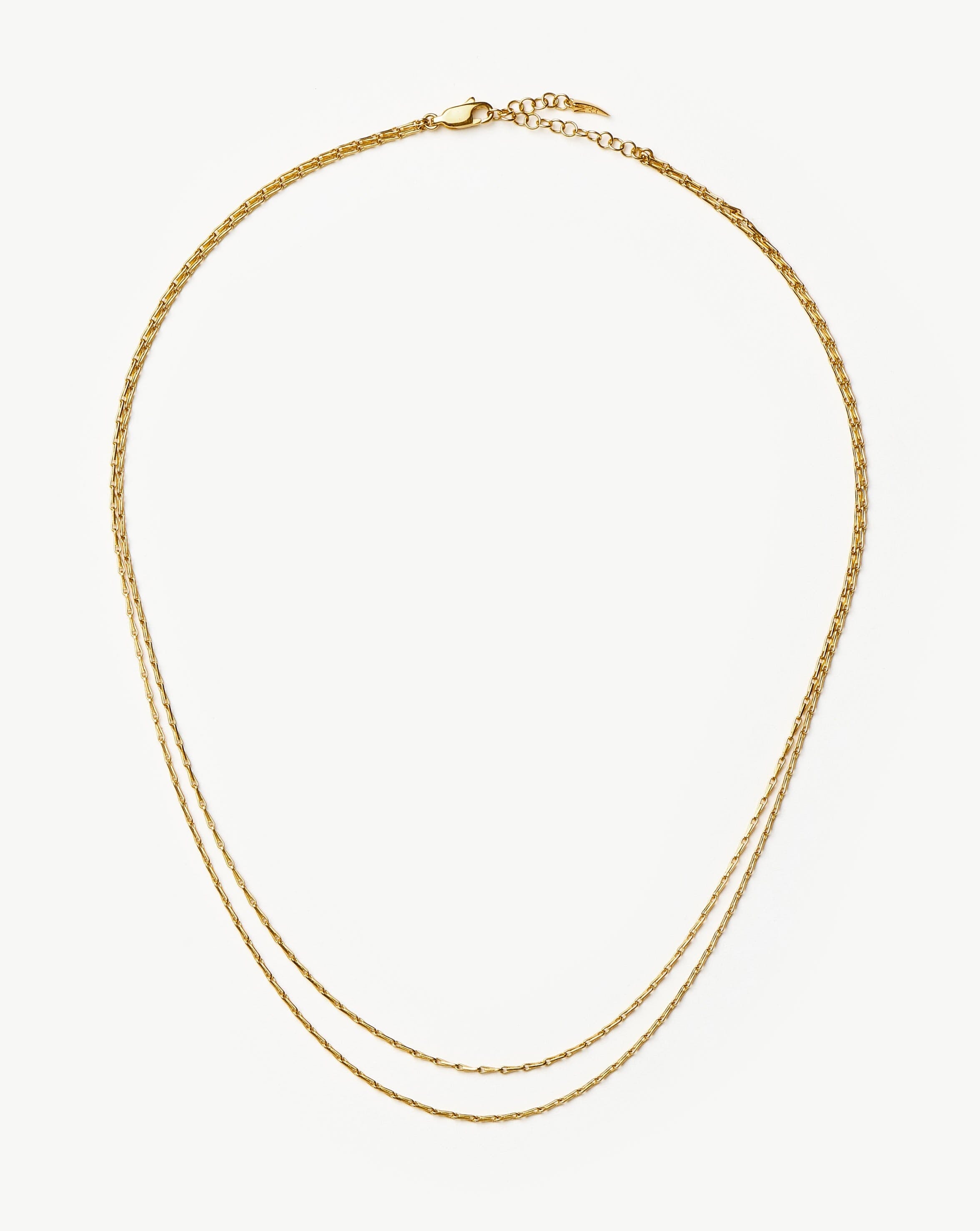 Twisted Double Chain Necklace in 18k Gold Plated | Savi