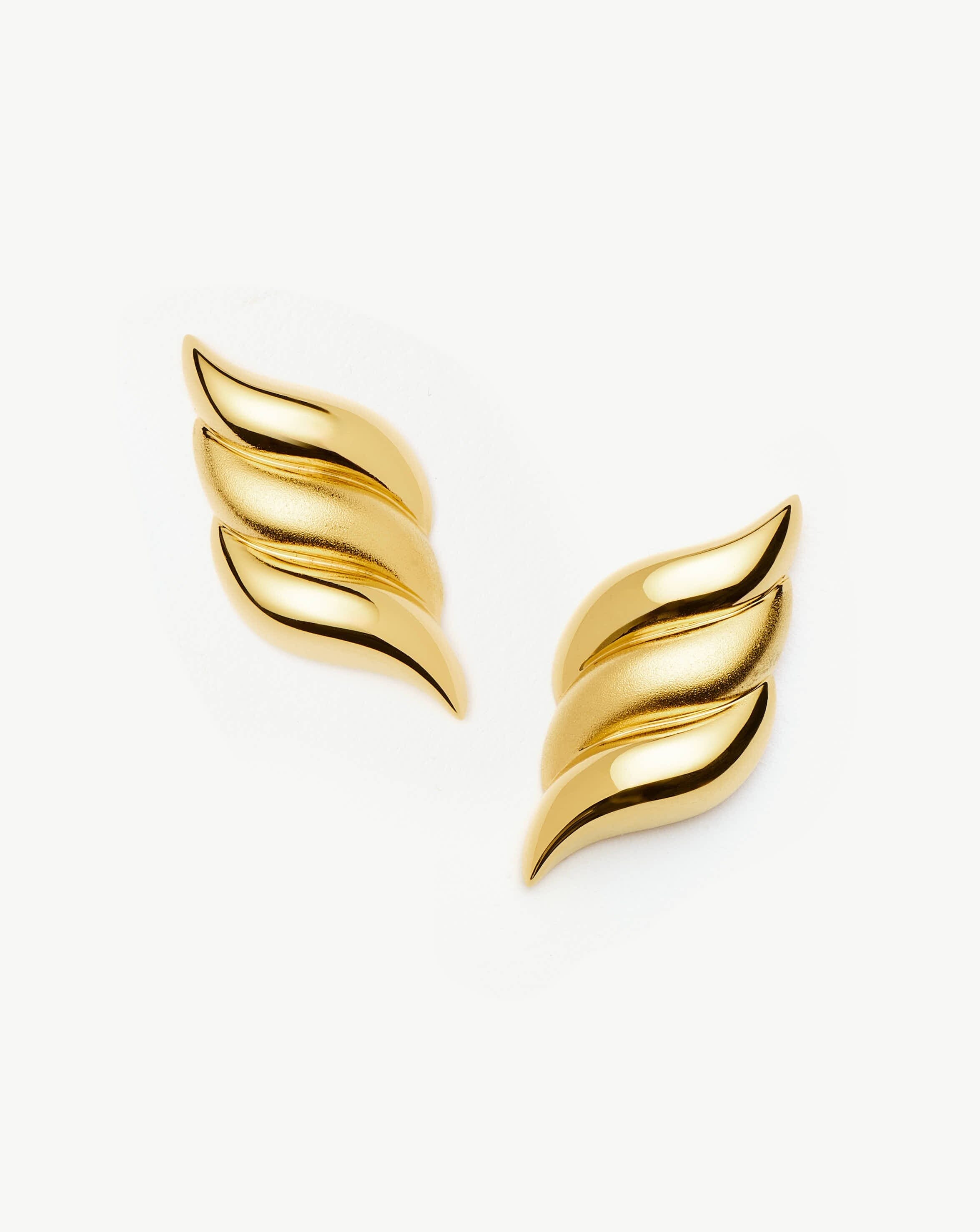 Oversized Gold Stud Earrings 18k Plated | Savi Signature