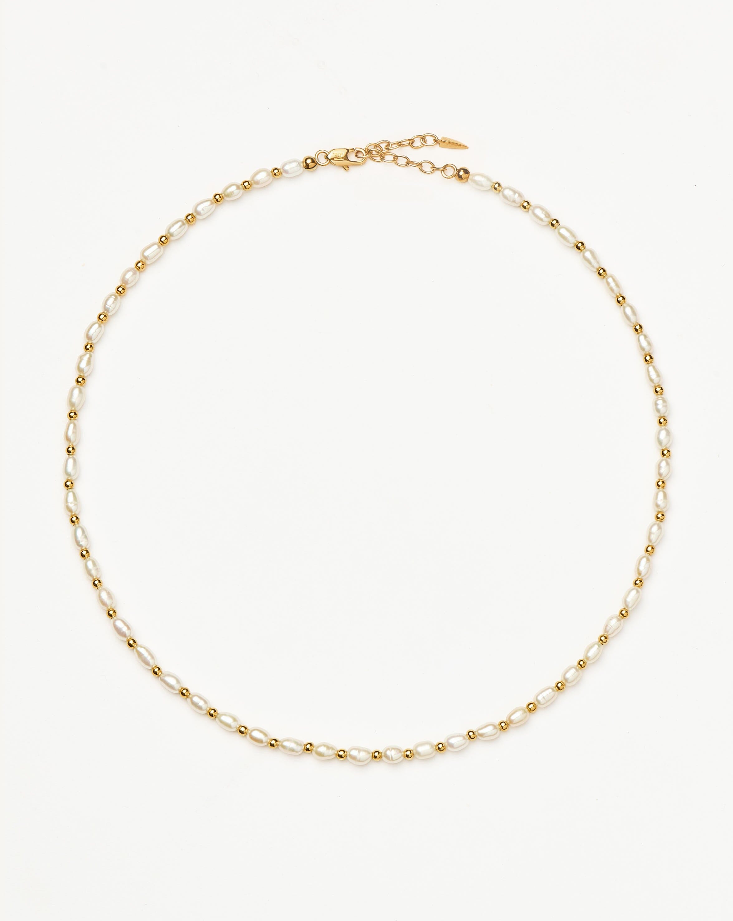 Freshwater Seed Pearl Choker Necklace with Gold Beads | Missoma
