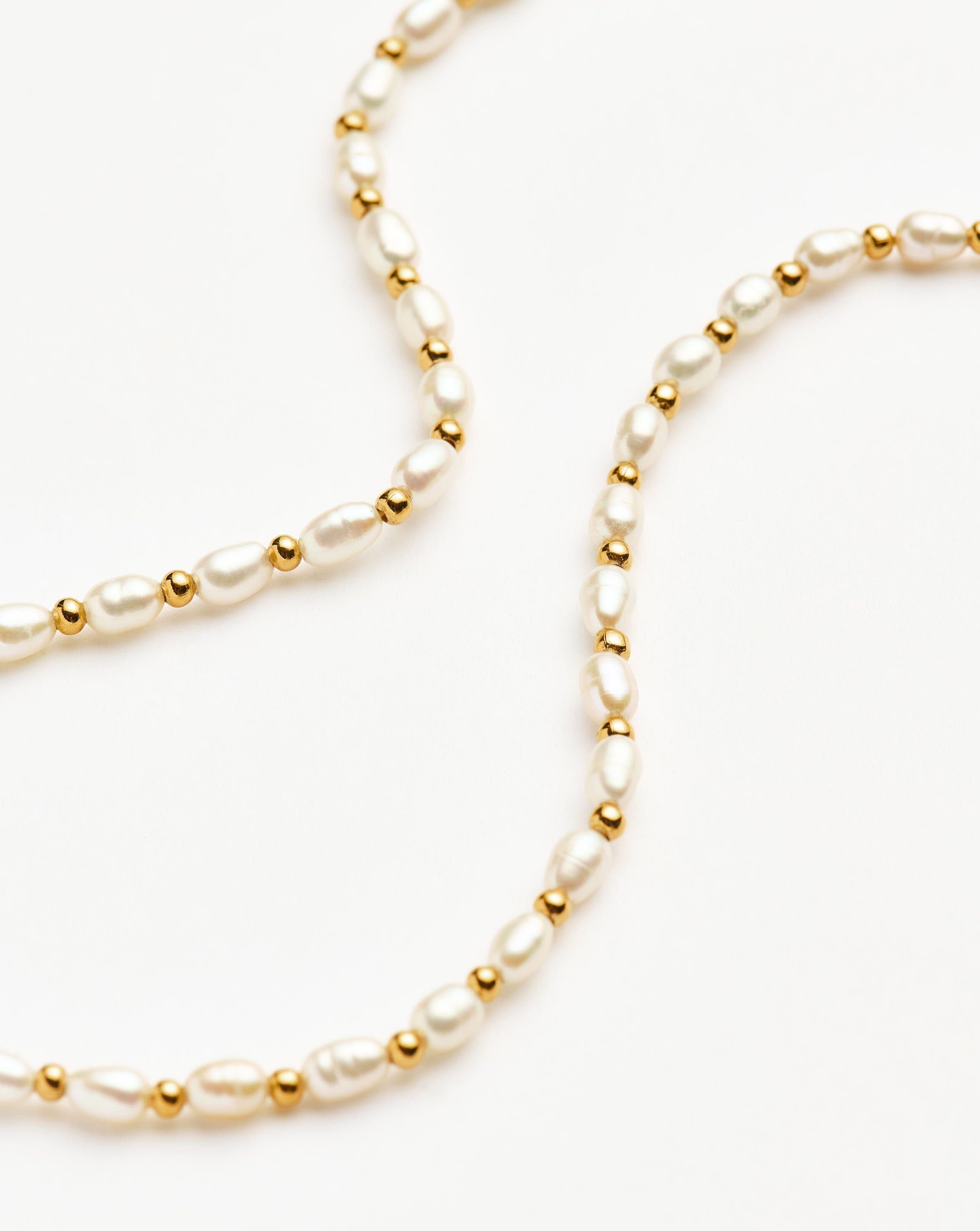 Freshwater Seed Pearl Choker Necklace with Gold Beads | Missoma