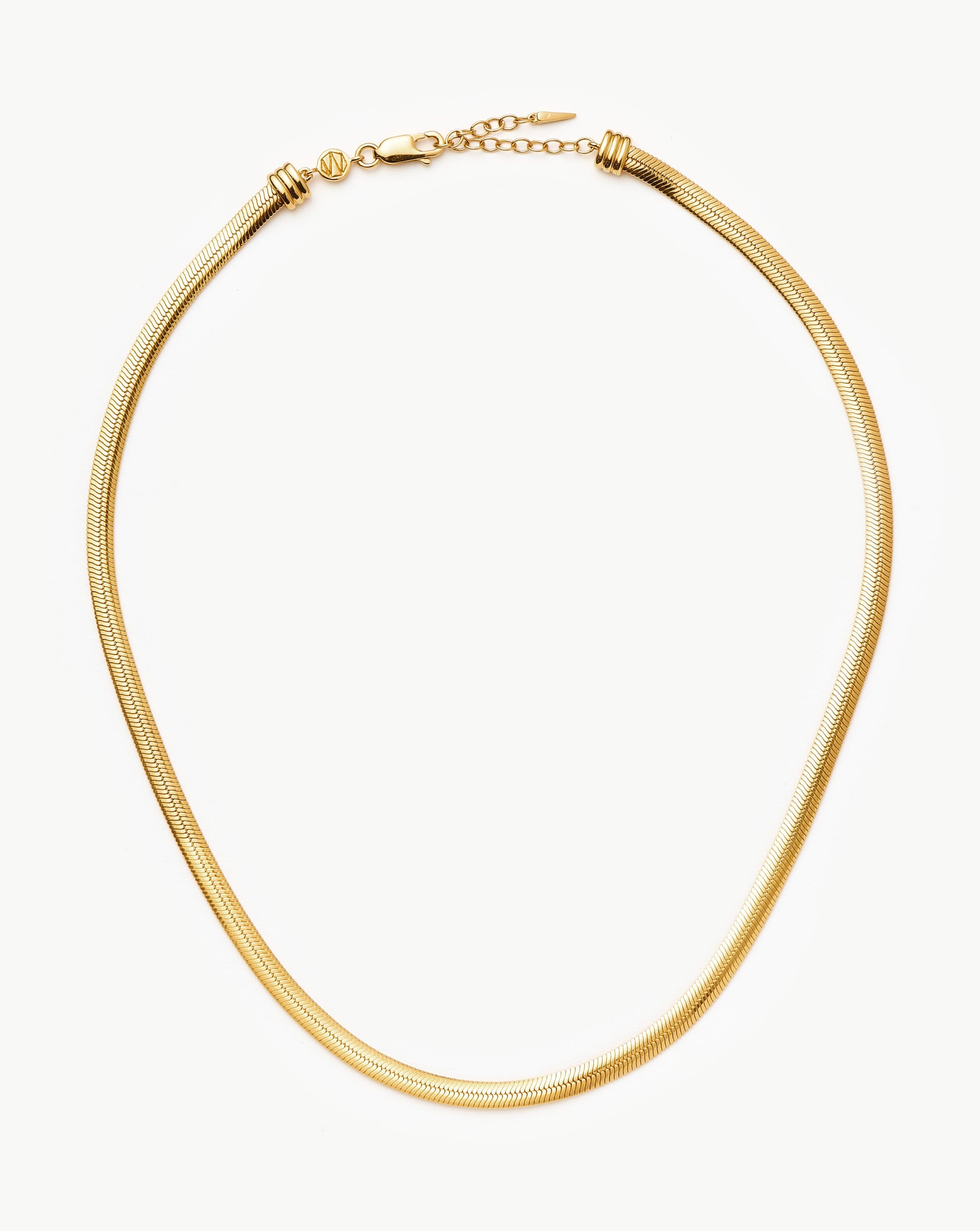 Flat Snake Chain Necklace | 18k Gold Plated Vermeil