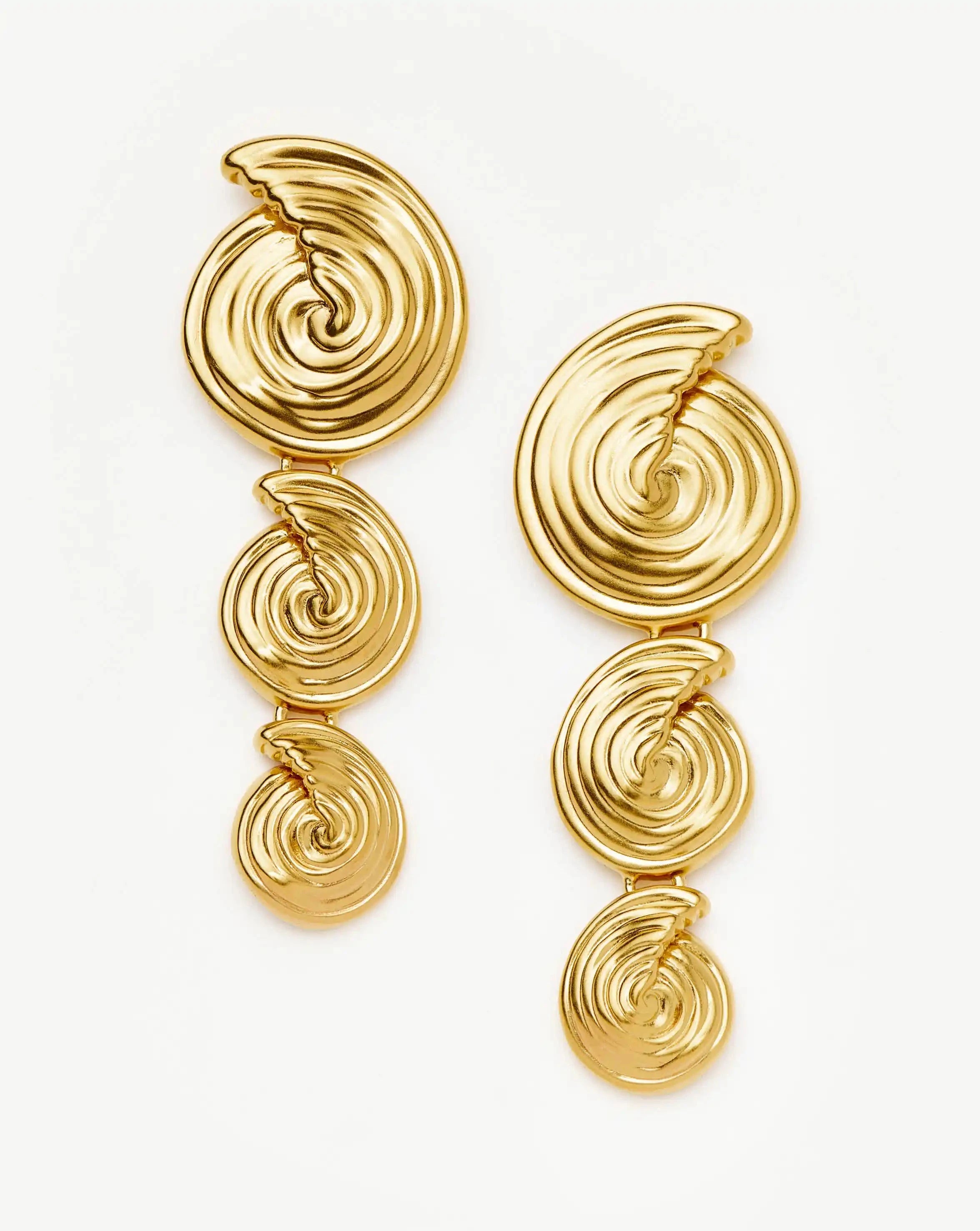 Spiral Drop Earrings in 18k Gold Plated Brass | Statement Jewelry
