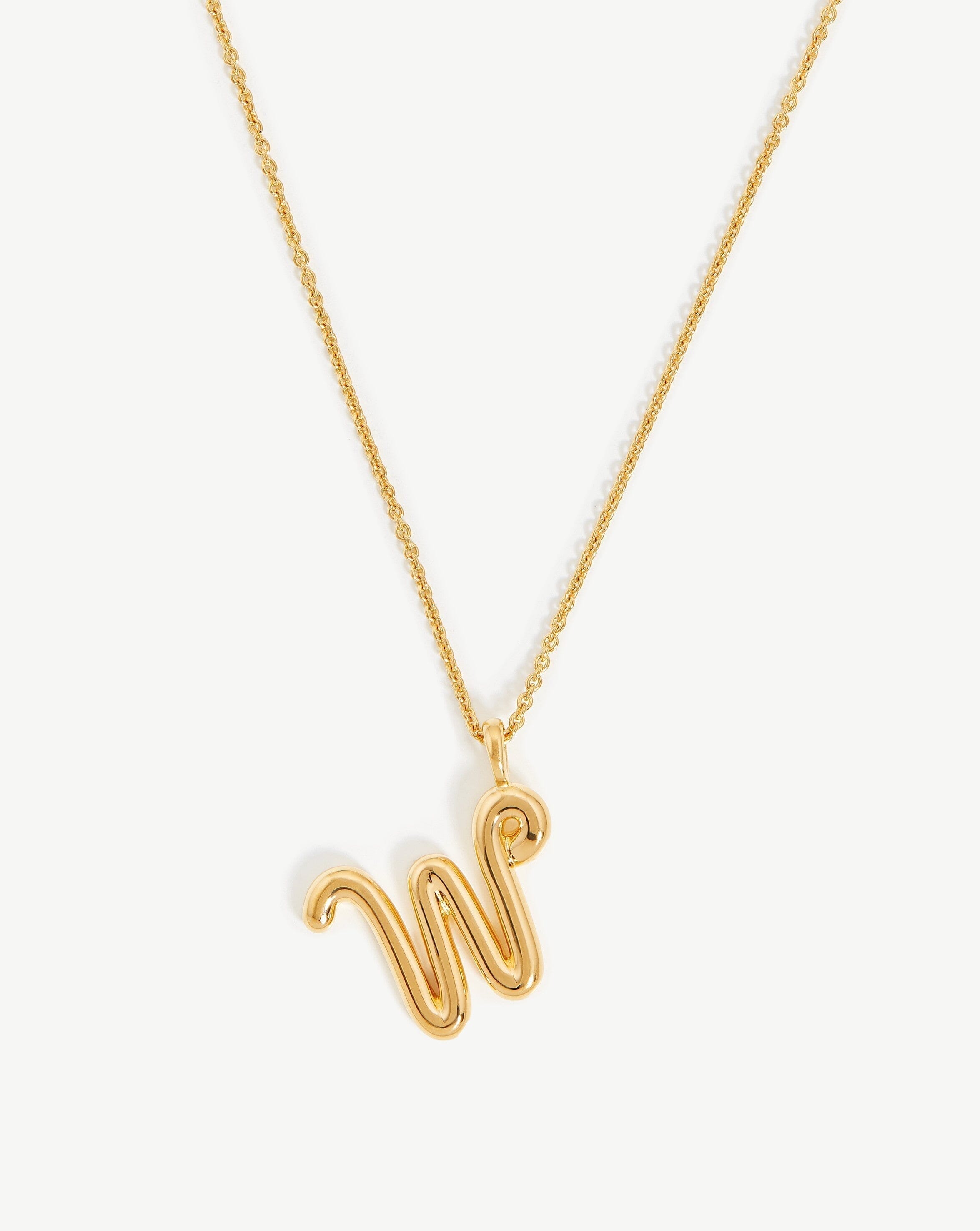 Curly Initial Pendant Necklace - 18k Gold Vermeil | Personalized Gift