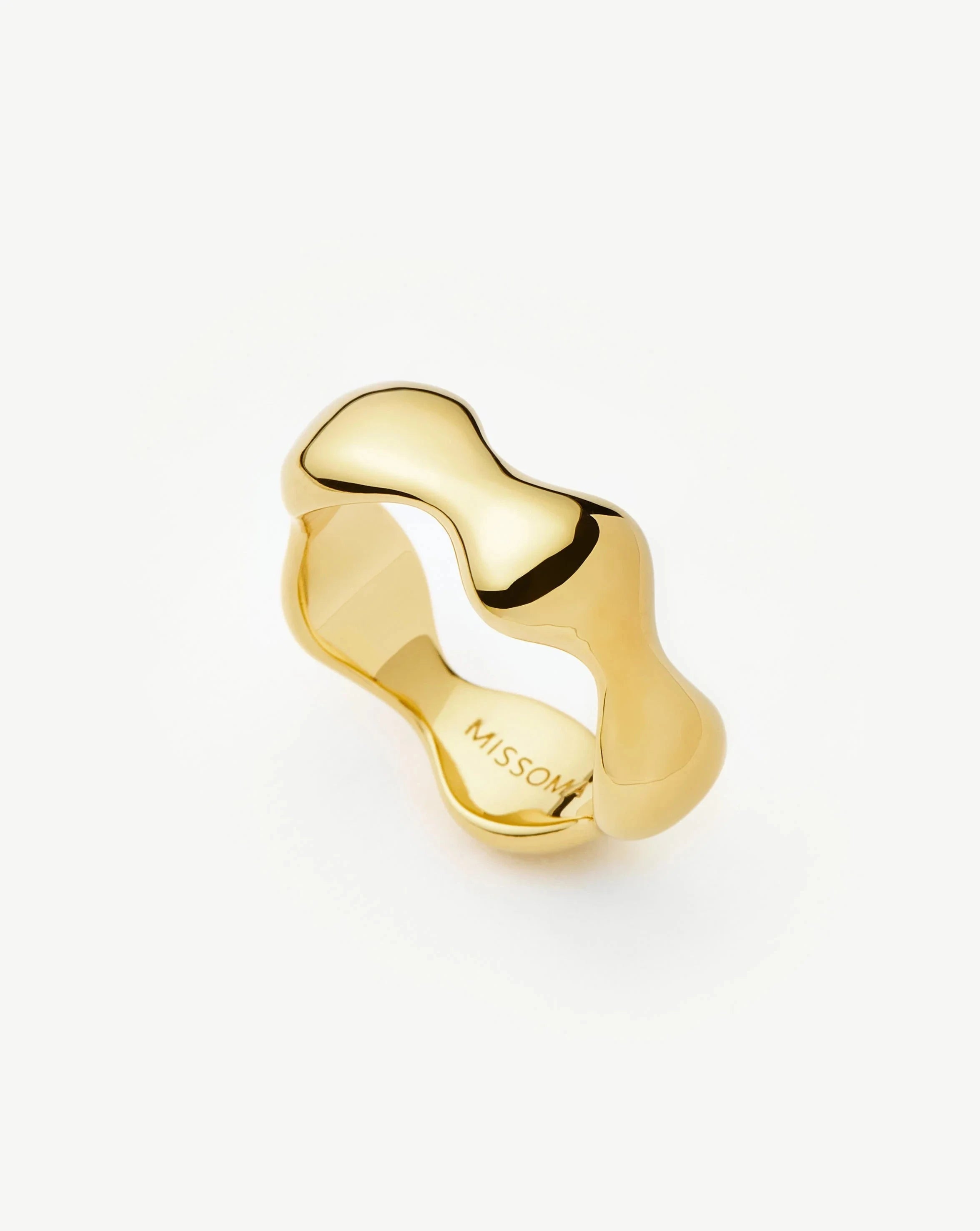 18k Gold Plated Puffy Stacking Ring for Everyday Wear | Eny