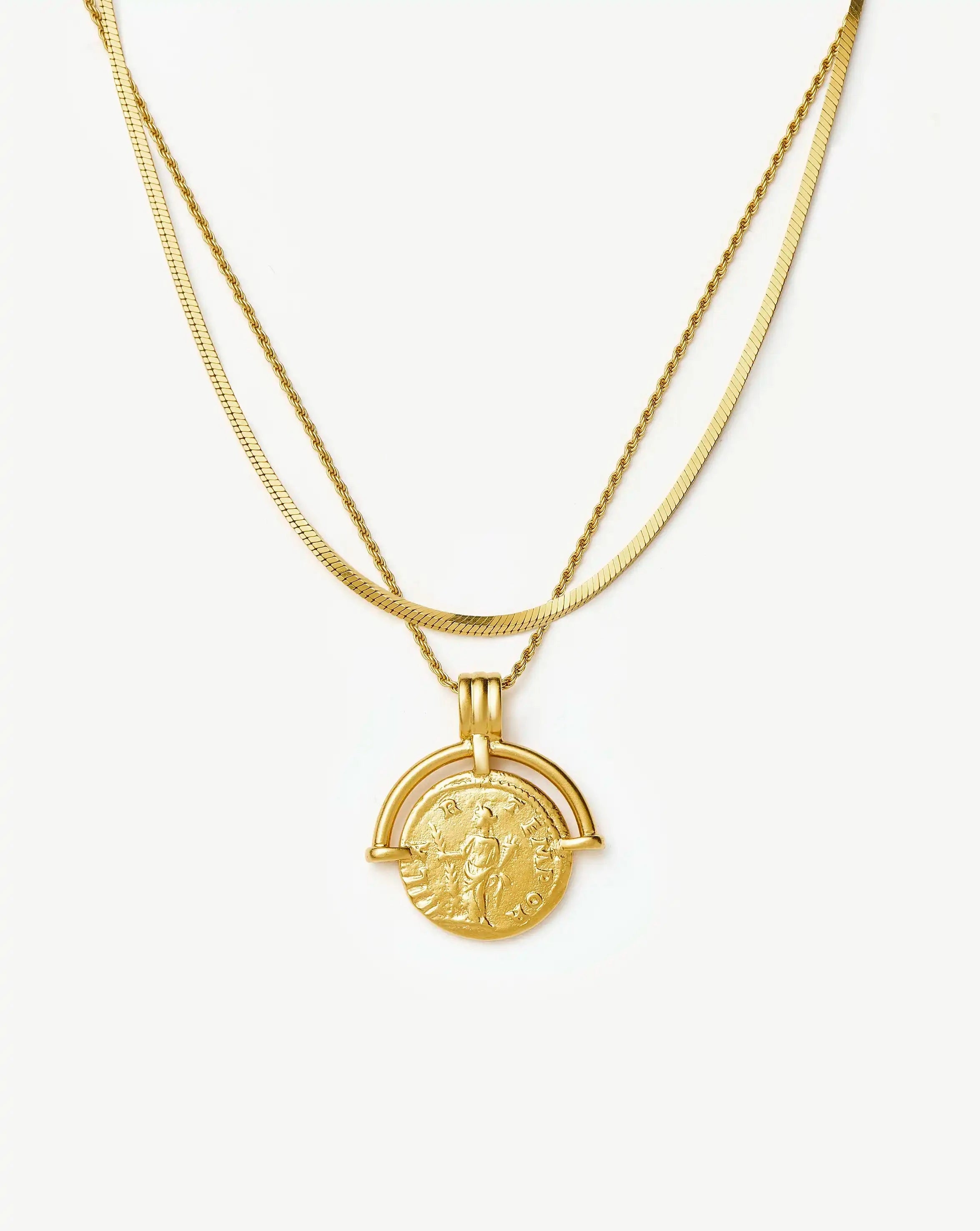 Gold Plated Roman Arc & Snake Necklace Set | Lucy Williams