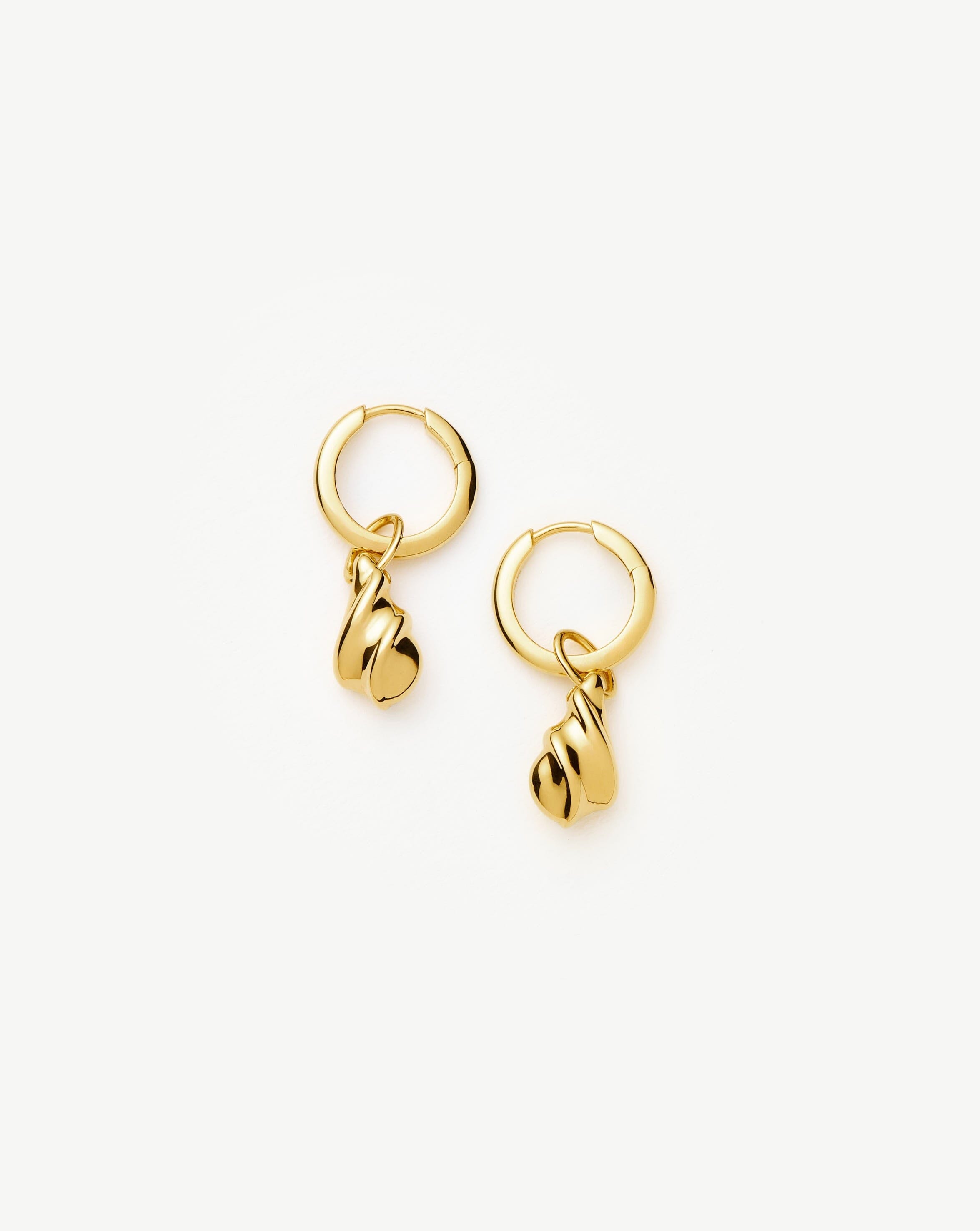 Gold Vermeil Droplet Charm Earrings | Savi Ridge Hoops