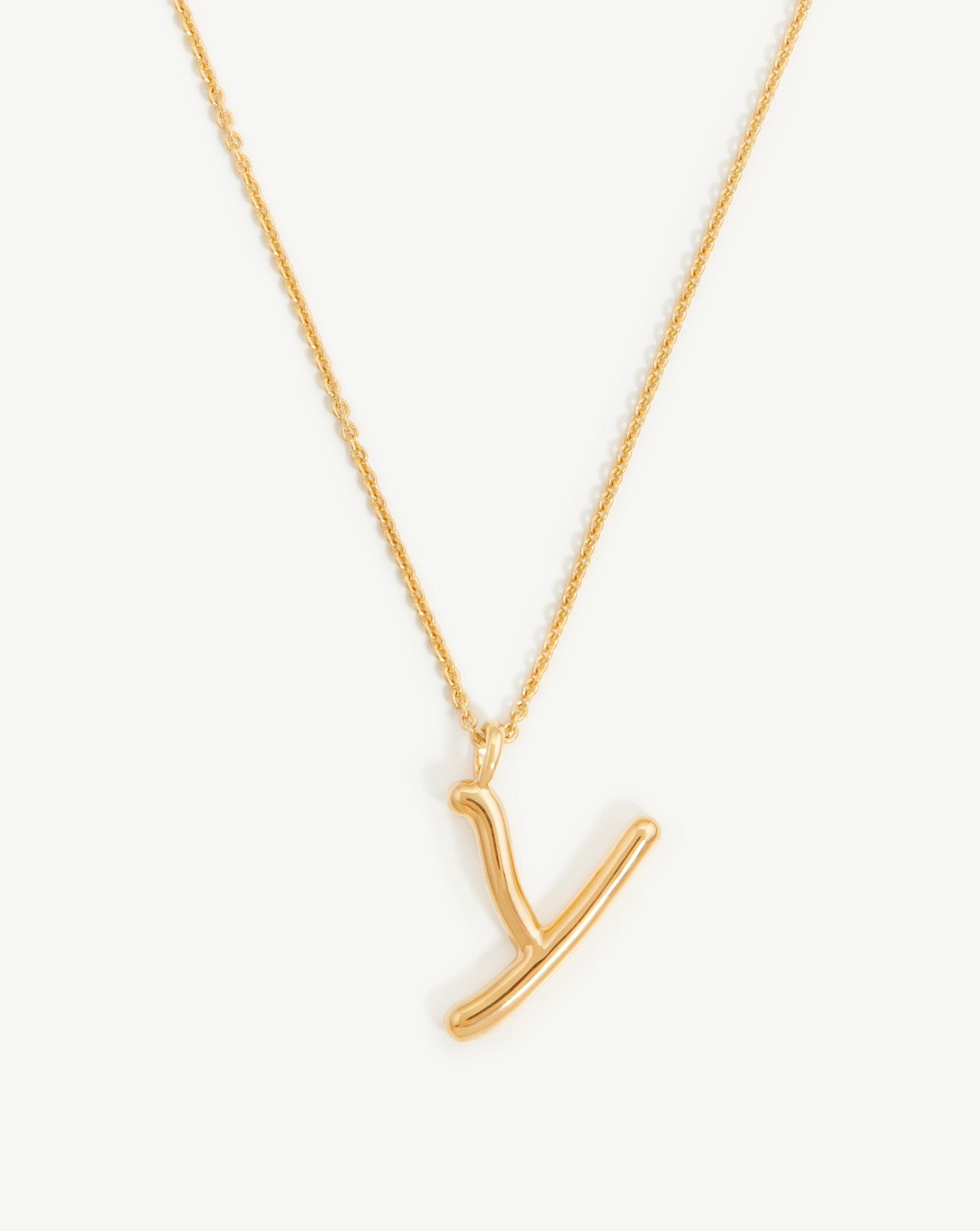 Curly Initial Y Necklace - 18k Gold Vermeil | Personalized Gift