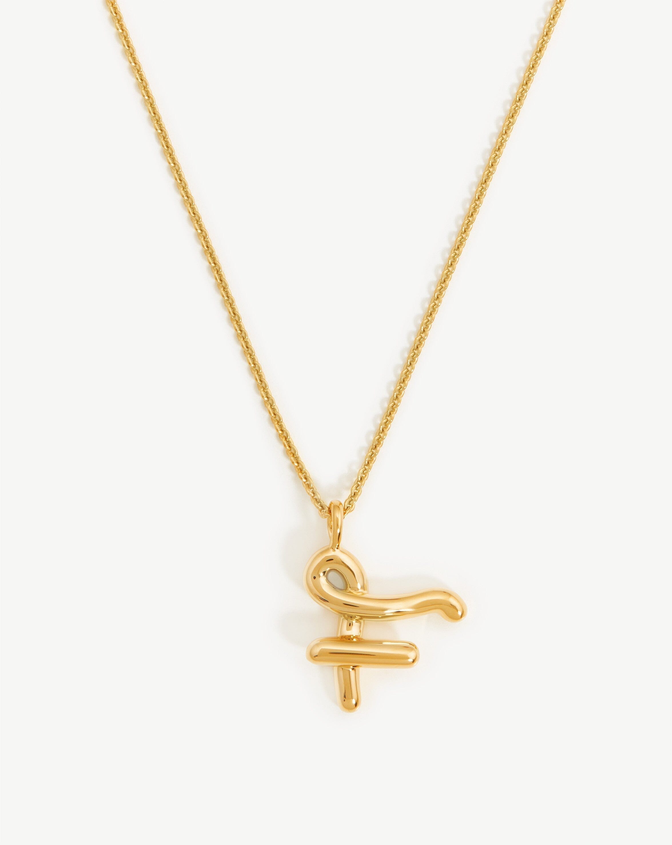 Curly Initial Pendant Necklace - 18k Gold Vermeil | Personalized Gift