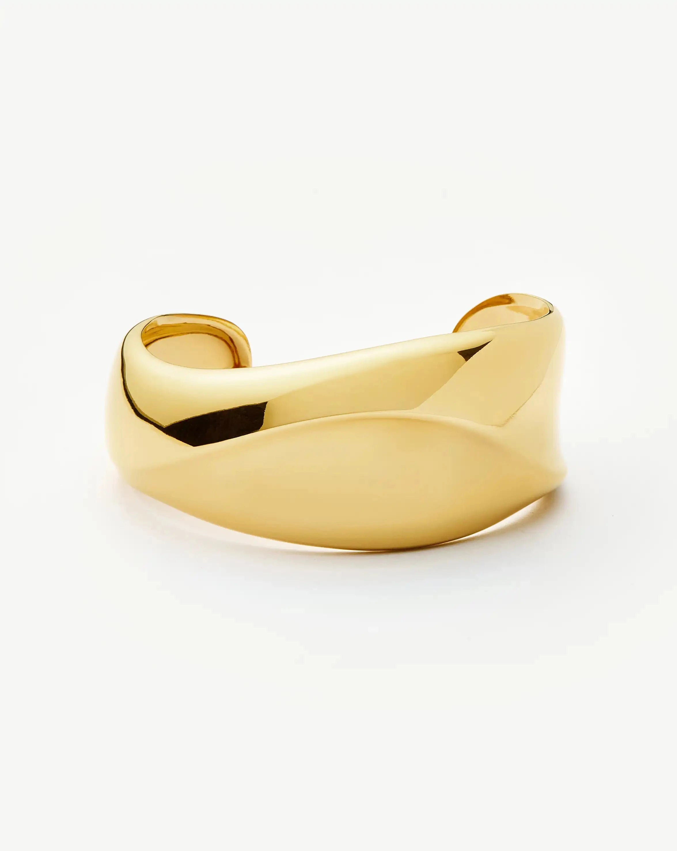 Chunky Gold Plated Cuff Bracelet | Sculptural Molten Design