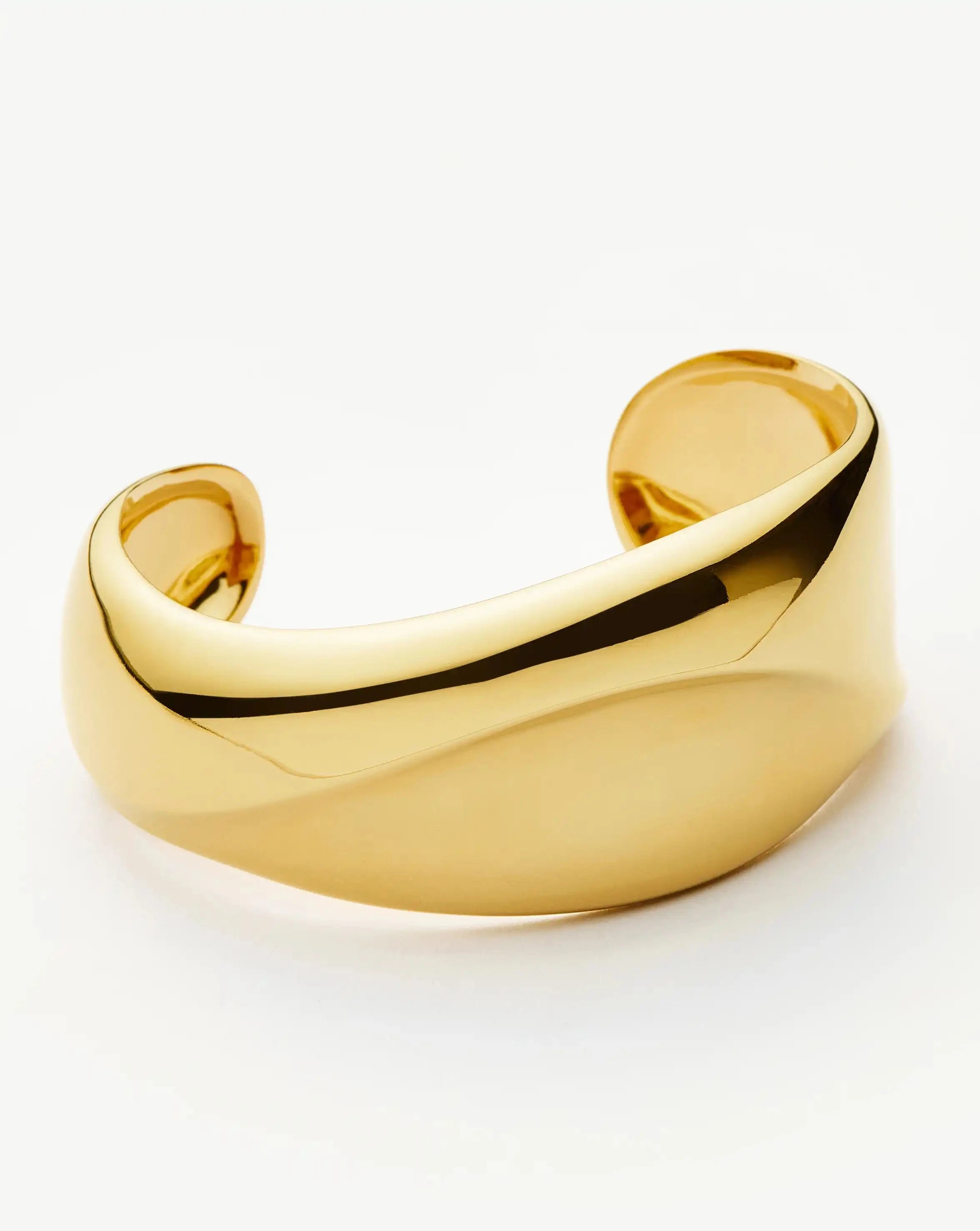 Chunky Gold Plated Cuff Bracelet | Sculptural Molten Design