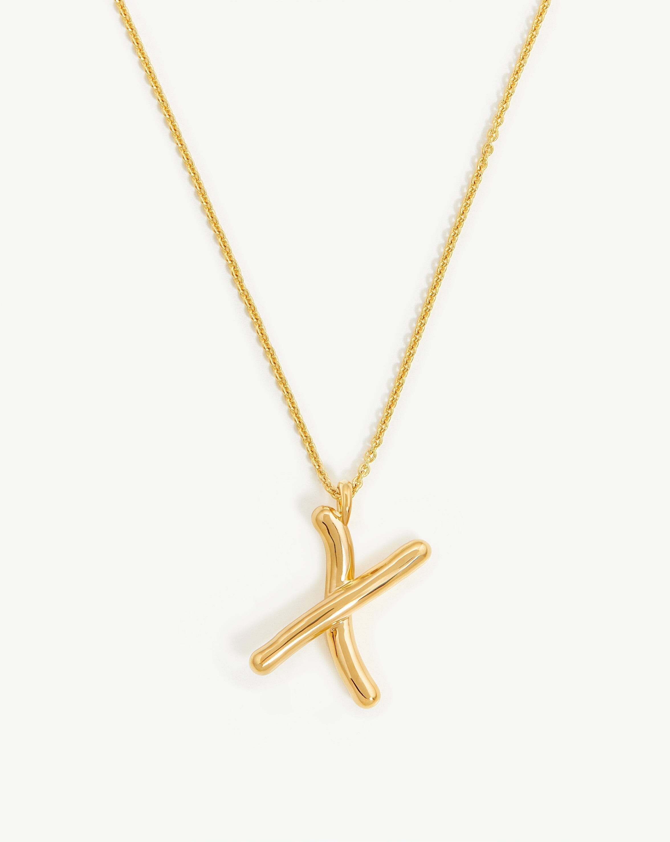 Personalized Initial Necklace - 18k Gold Vermeil | Curly Molten X