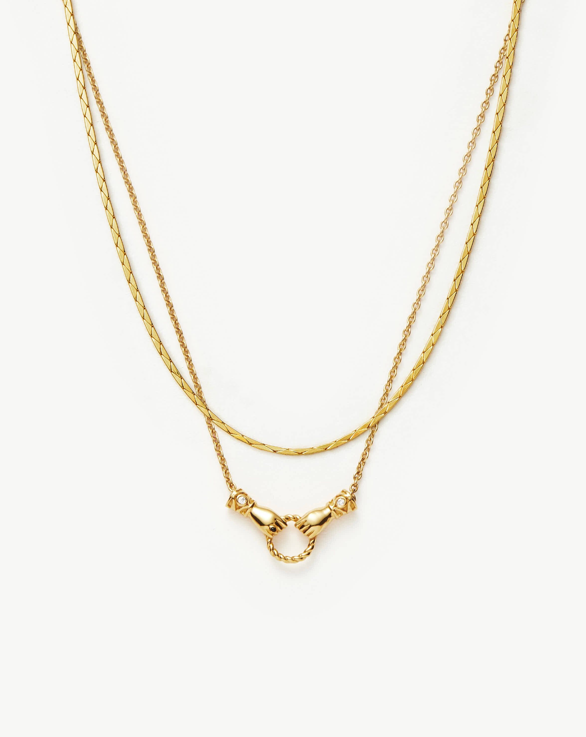 18k Gold Plated Chain Necklace Set with Mini Pendant | Harris Reed