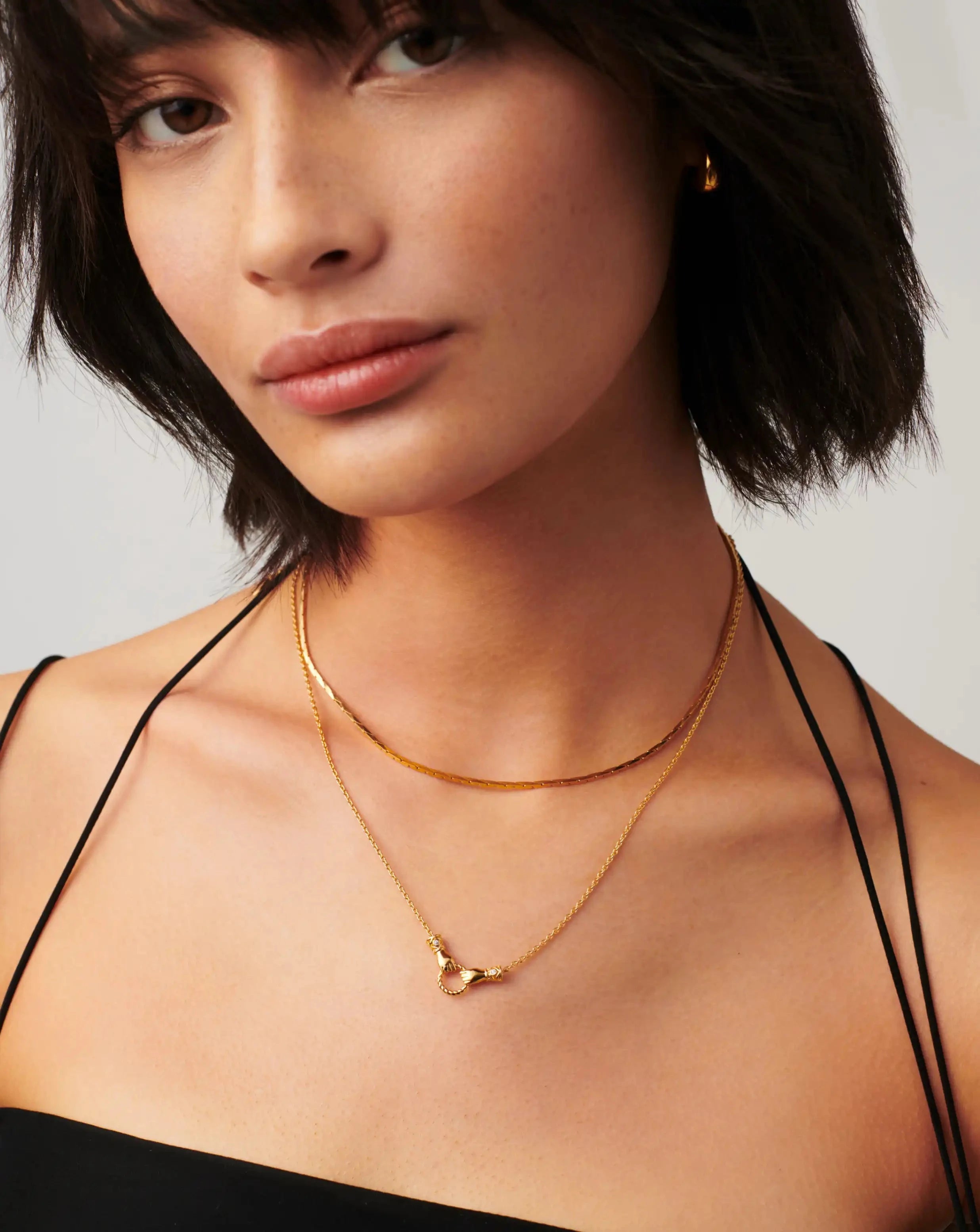 18k Gold Plated Chain Necklace Set with Mini Pendant | Harris Reed