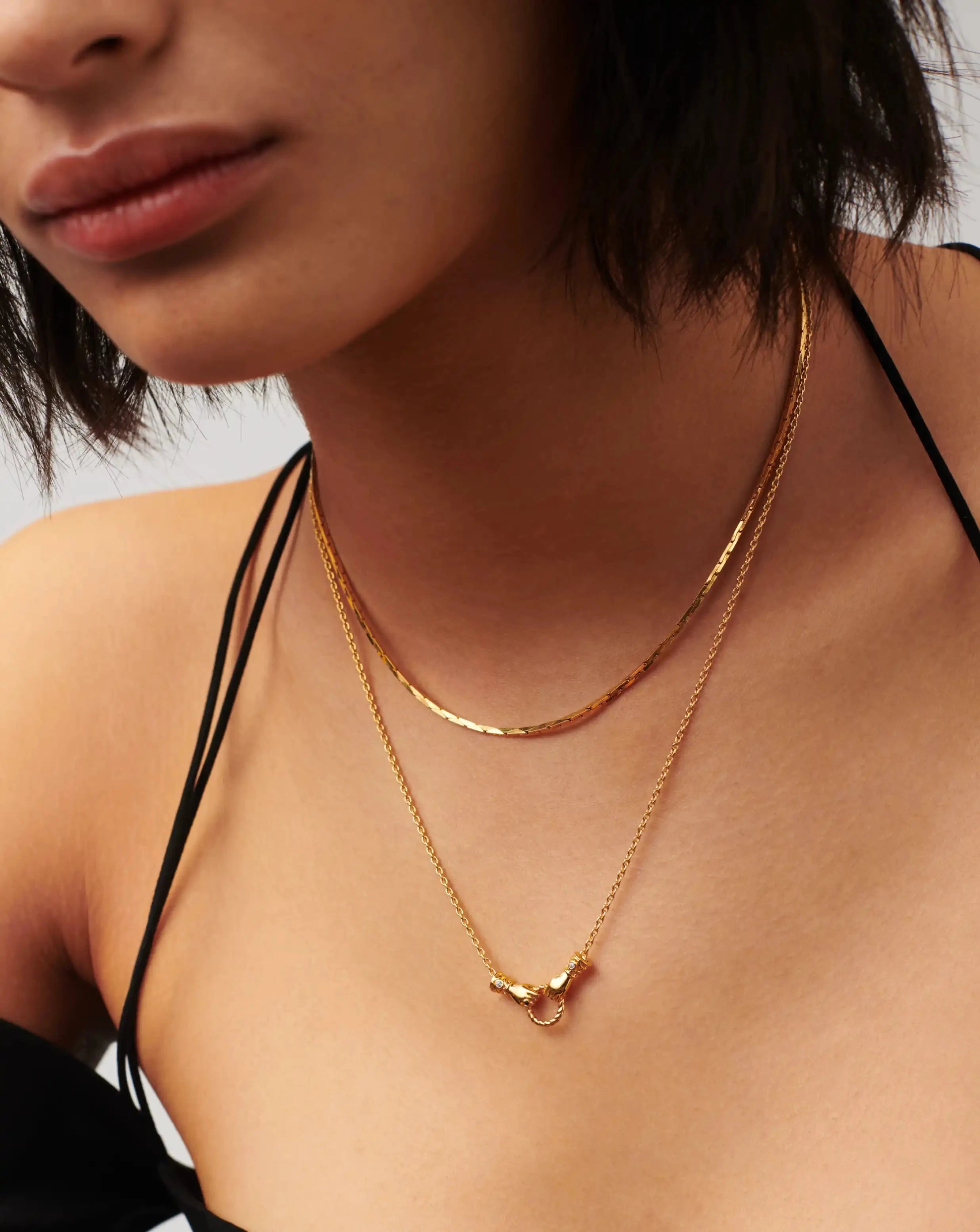 18k Gold Plated Chain Necklace Set with Mini Pendant | Harris Reed