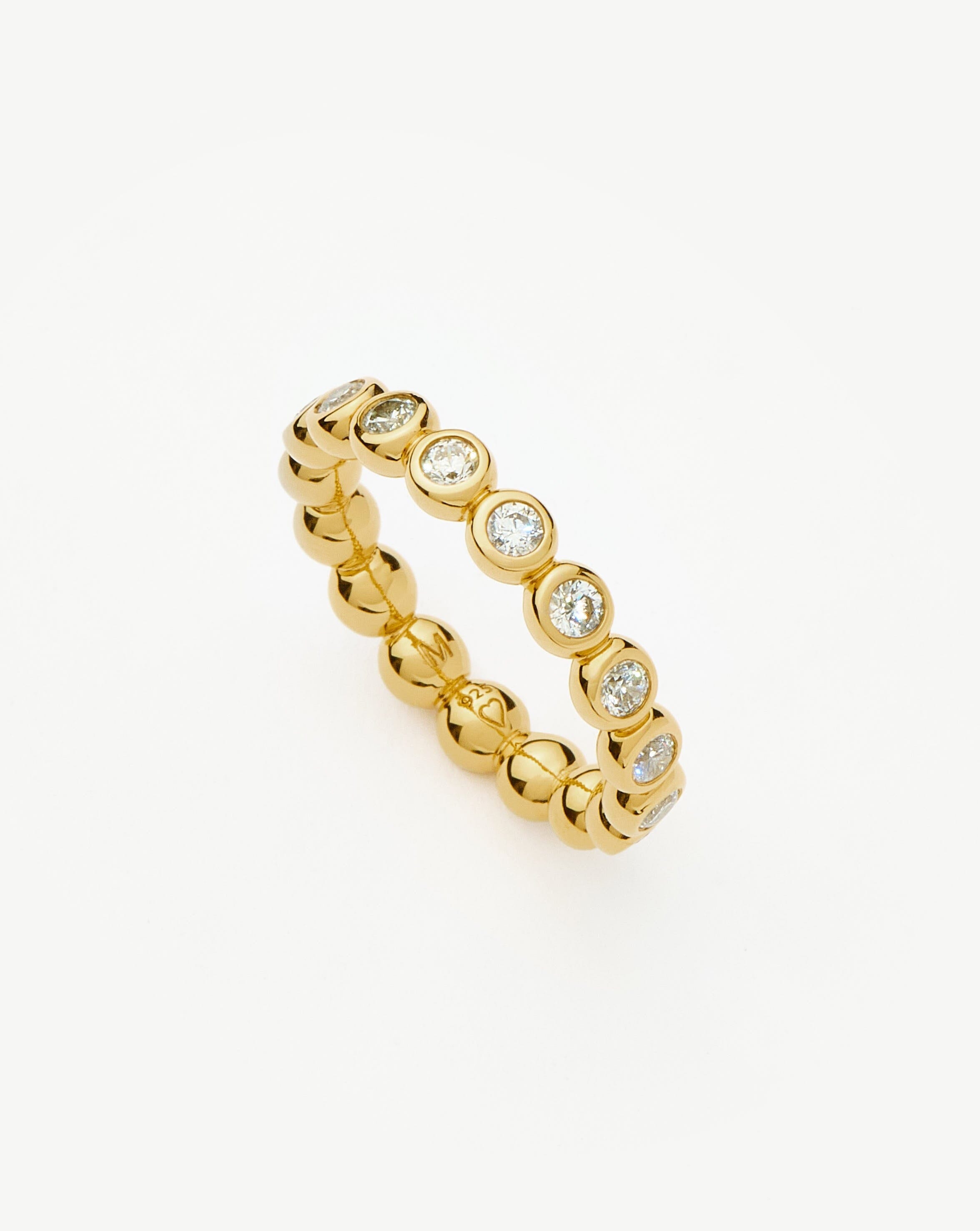 18k Gold Vermeil Eternity Ring with Cubic Zirconia | Tennis Stacking Ring
