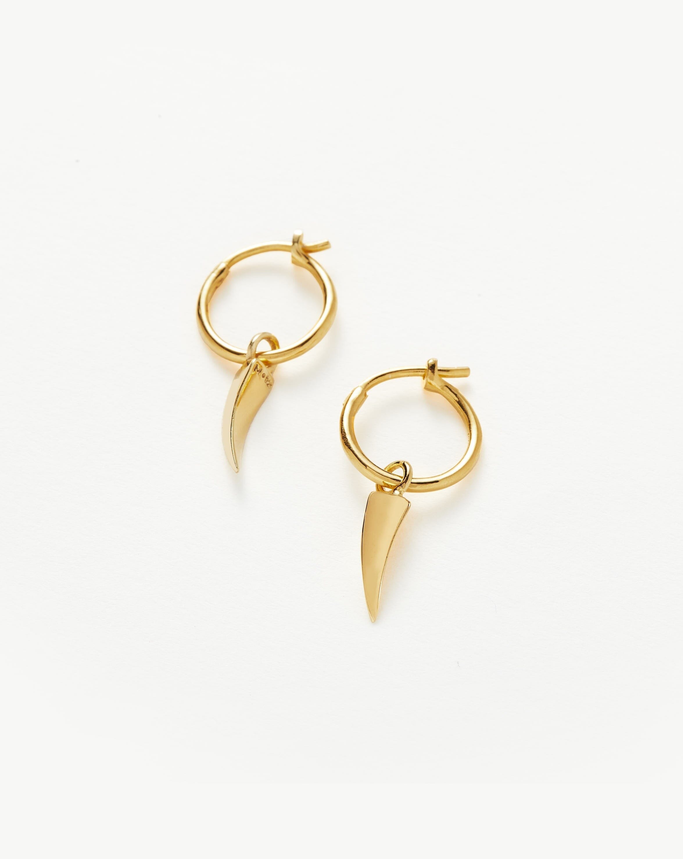 Mini Claw Charm Hoop Earrings | 18k Gold Plated Vermeil