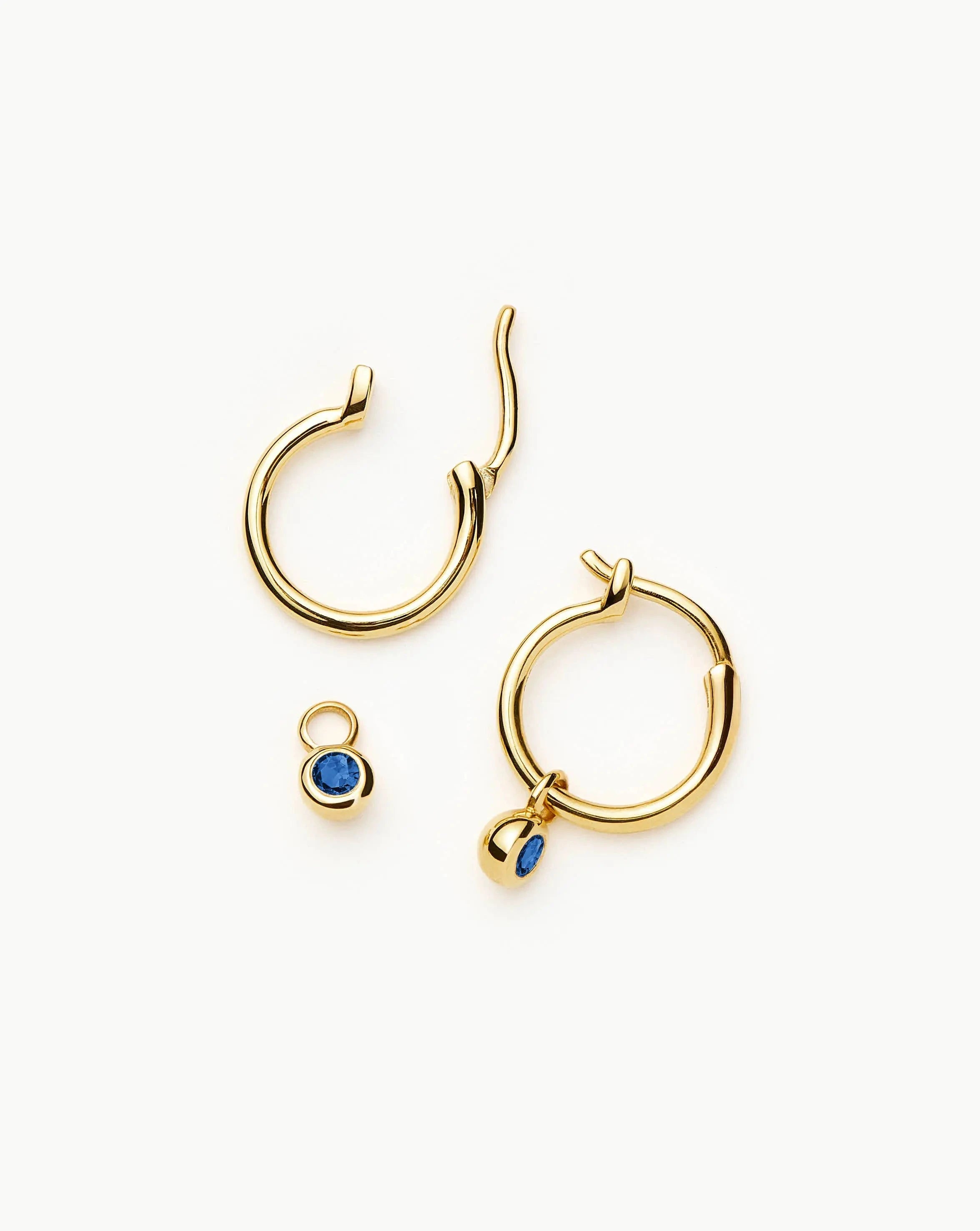 Sapphire Blue Tennis Hoop Earrings | 18k Gold Vermeil & Nano-crystals