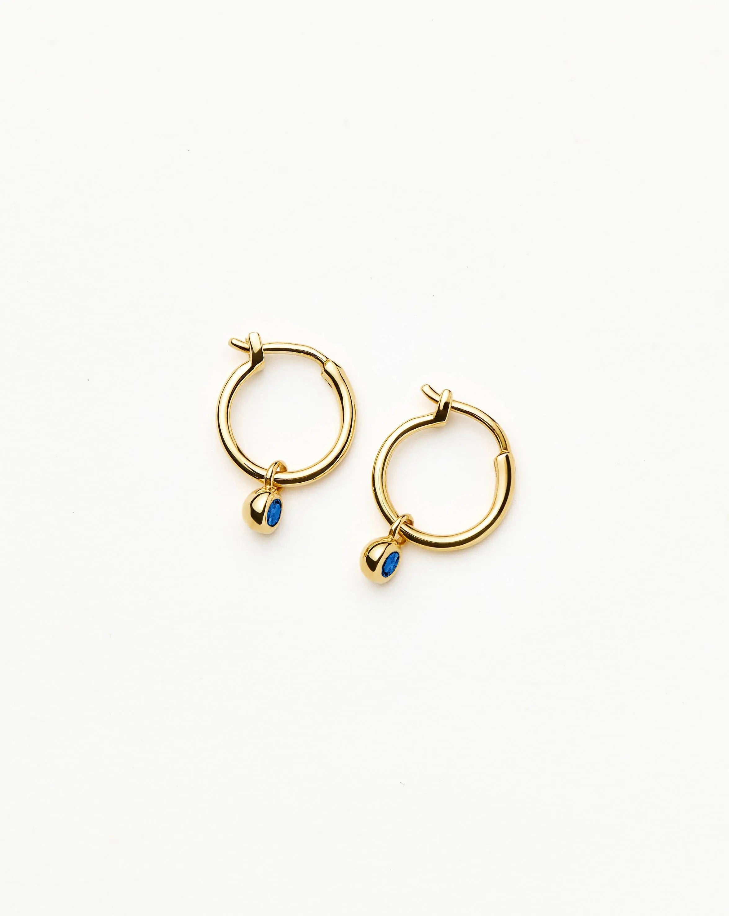 Sapphire Blue Tennis Hoop Earrings | 18k Gold Vermeil & Nano-crystals