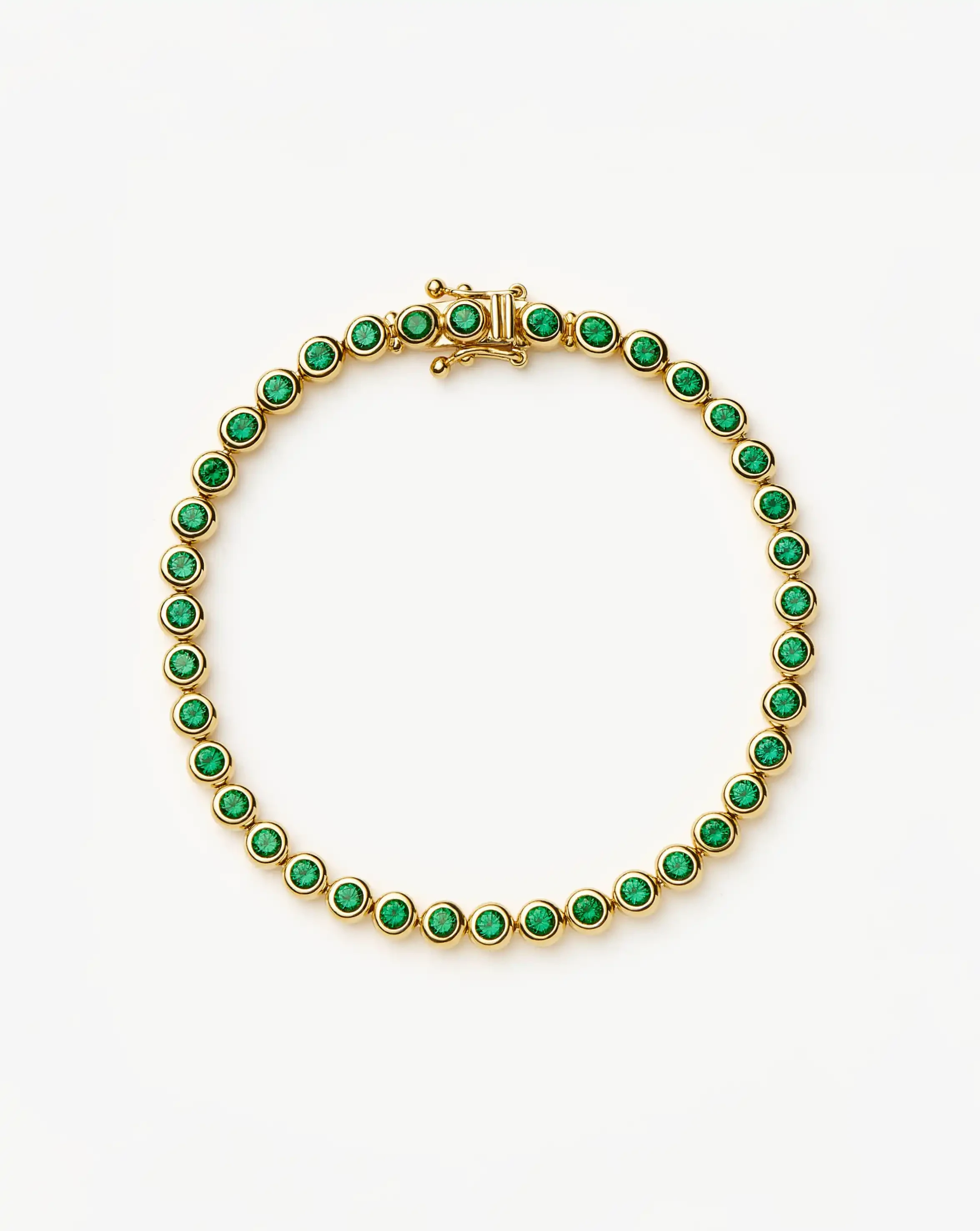 Emerald Green Tennis Bracelet | 18k Gold Vermeil & Nano-Crystals