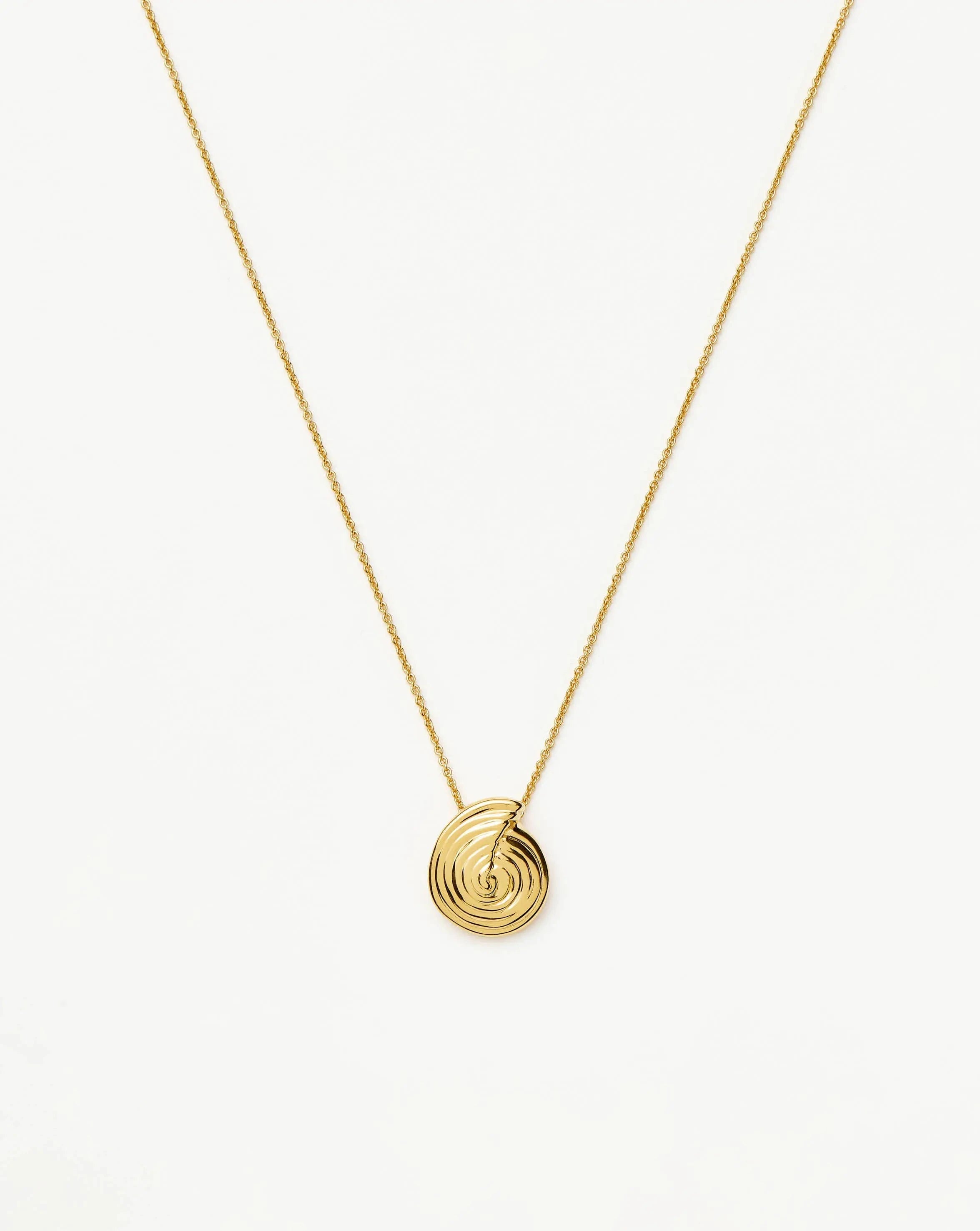 Mini Spiral Pendant Necklace in 18k Gold Plated Brass | Adjustable