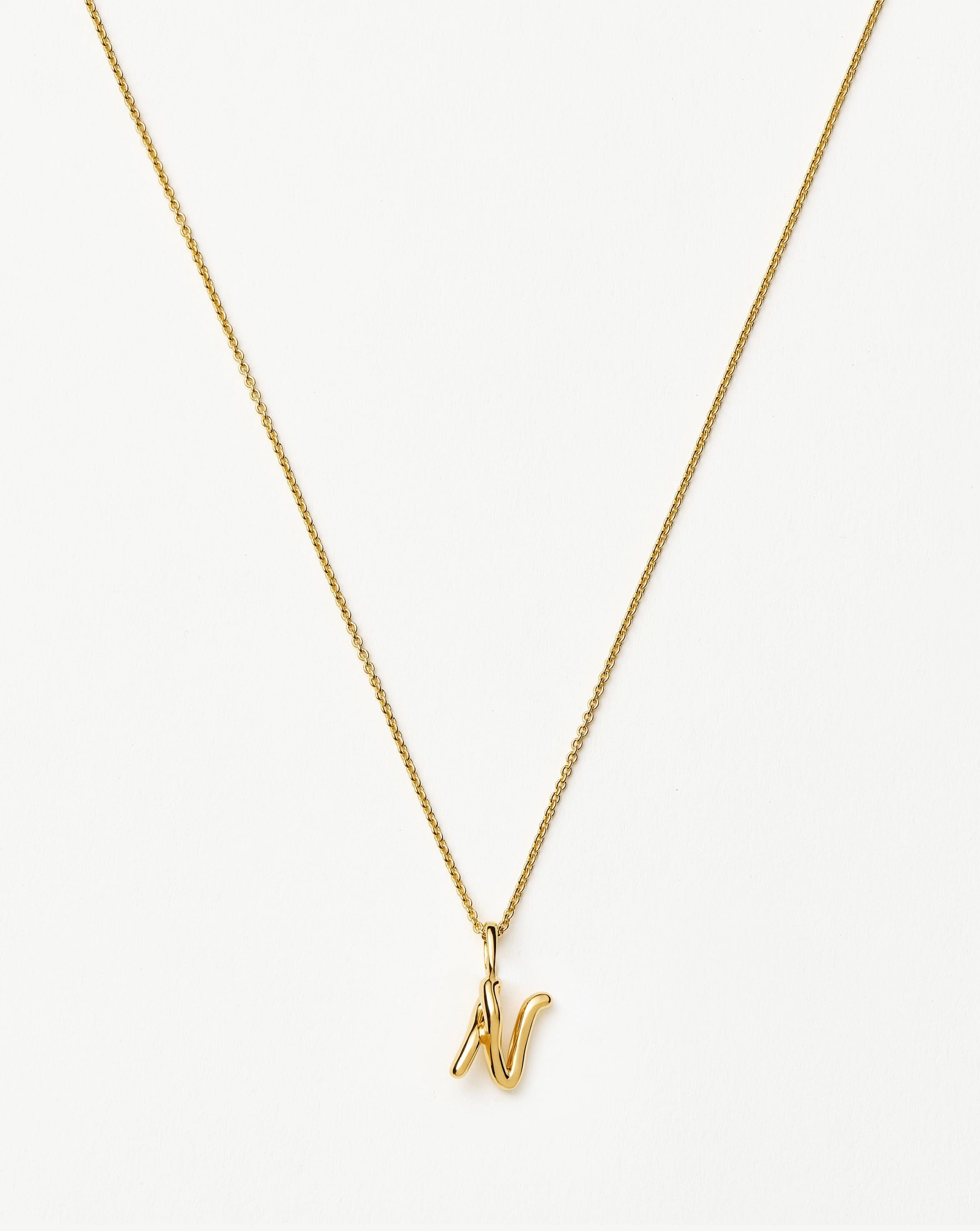 Mini Initial Necklace - 18k Gold Vermeil | Curly Molten