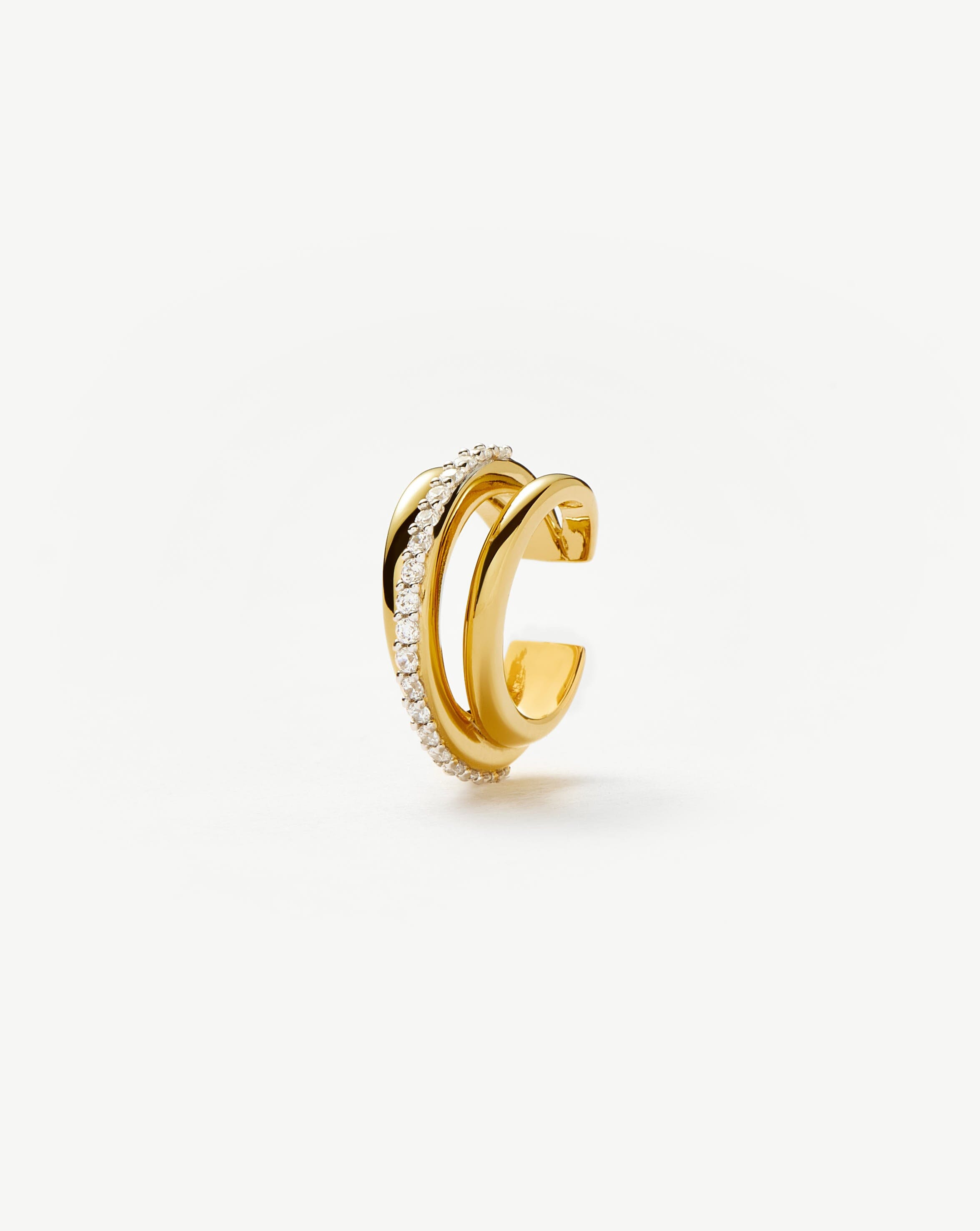 Celestial Pave Ear Cuff in 18k Gold Vermeil & Cubic Zirconia | No Piercing Required