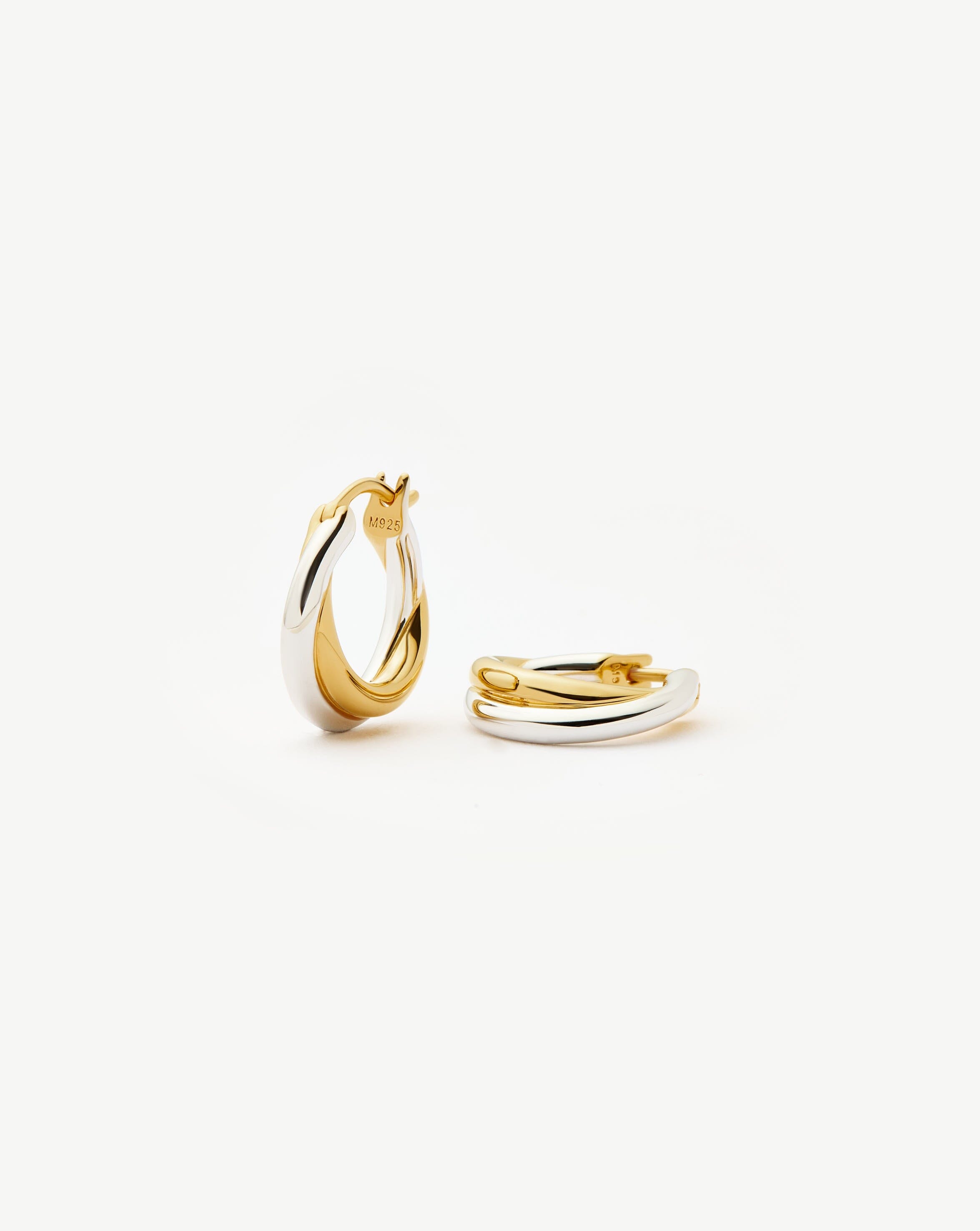 Chunky Mixed Metal Hoop Earrings | Lucy Williams Entwine Design