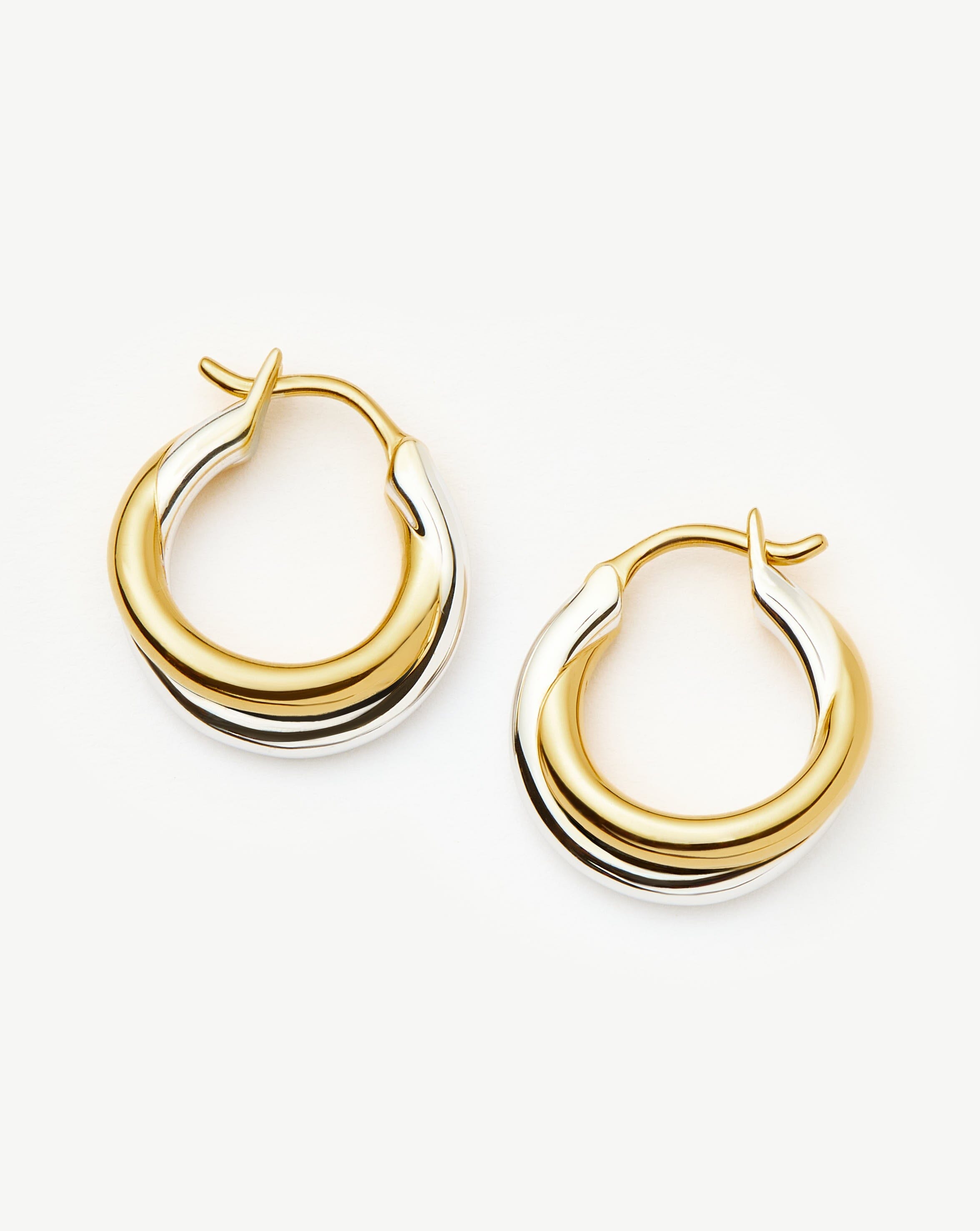 Chunky Mixed Metal Hoop Earrings | Lucy Williams Entwine Design