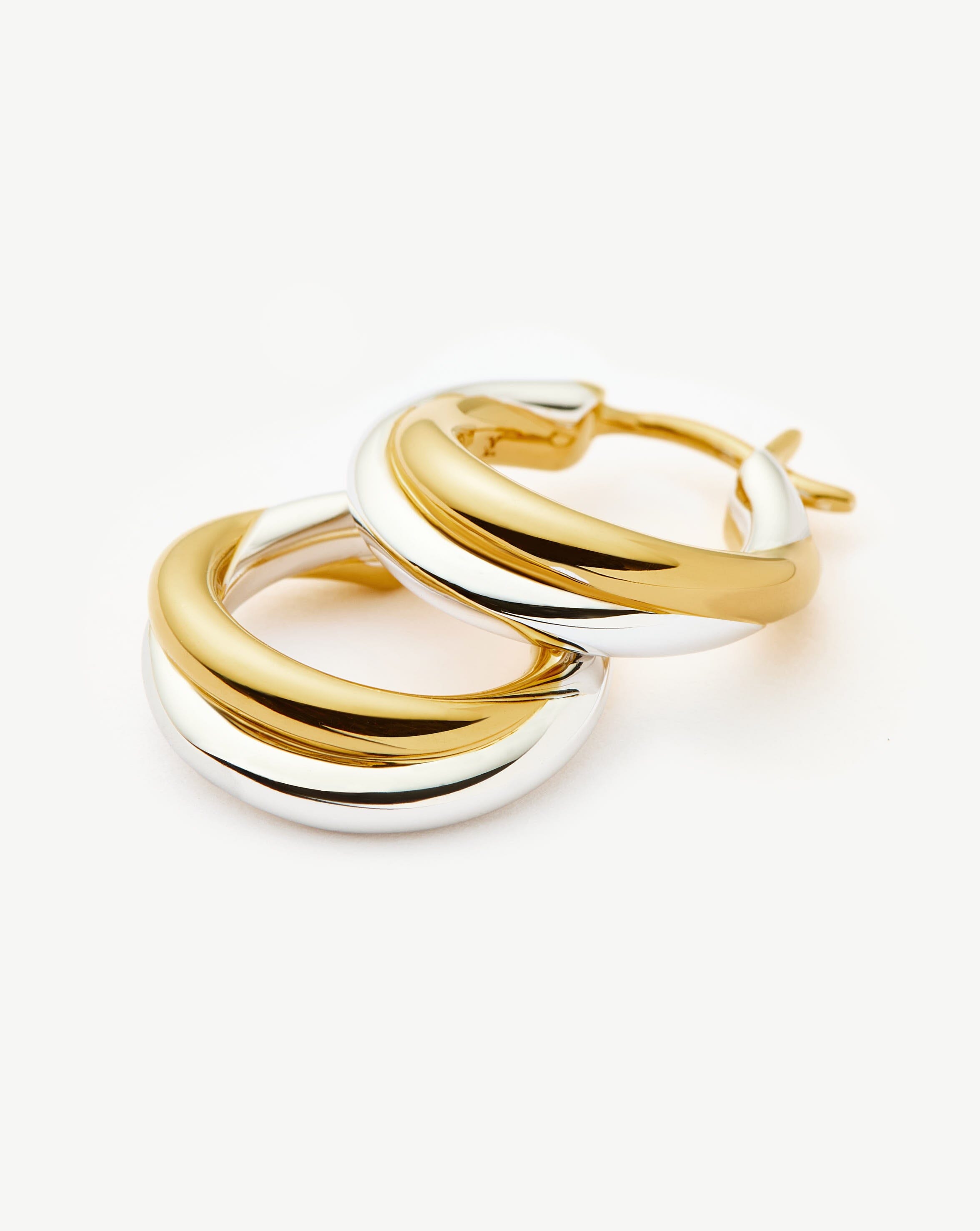 Chunky Mixed Metal Hoop Earrings | Lucy Williams Entwine Design