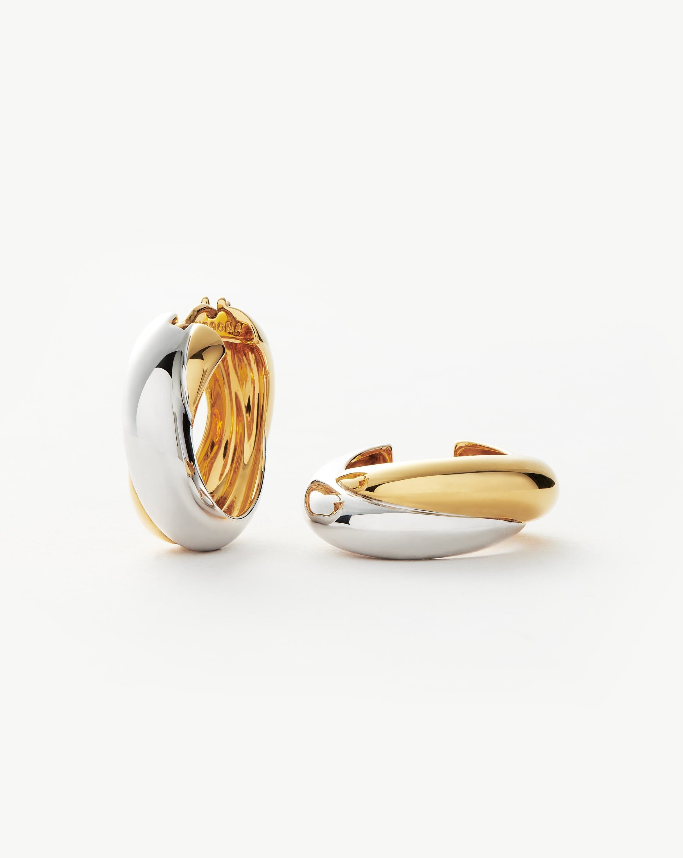 Chunky Mixed Metal Hoop Earrings | Lucy Williams Entwine Design