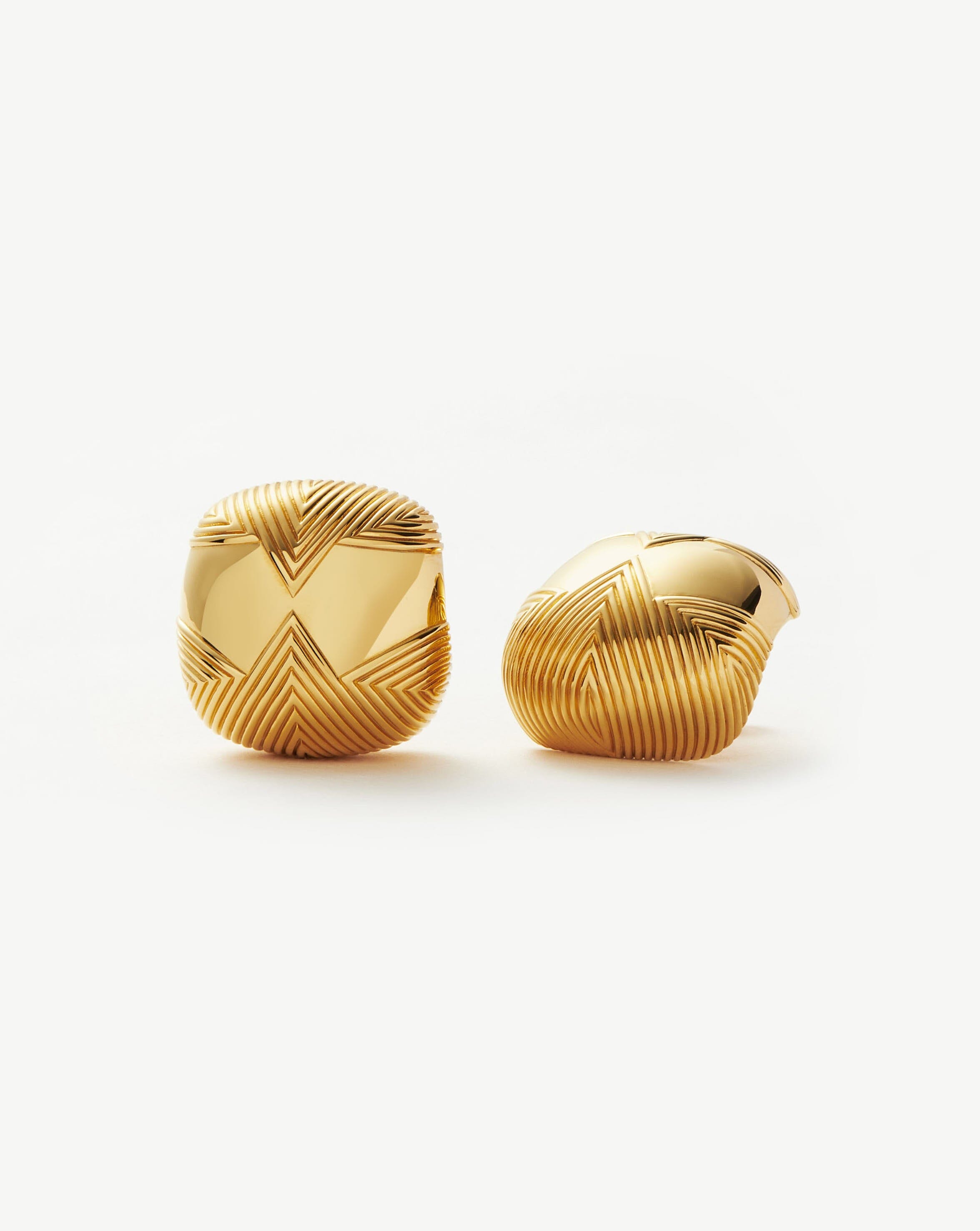 Oversized Dome Stud Earrings in 18k Gold Plated Brass | Hera