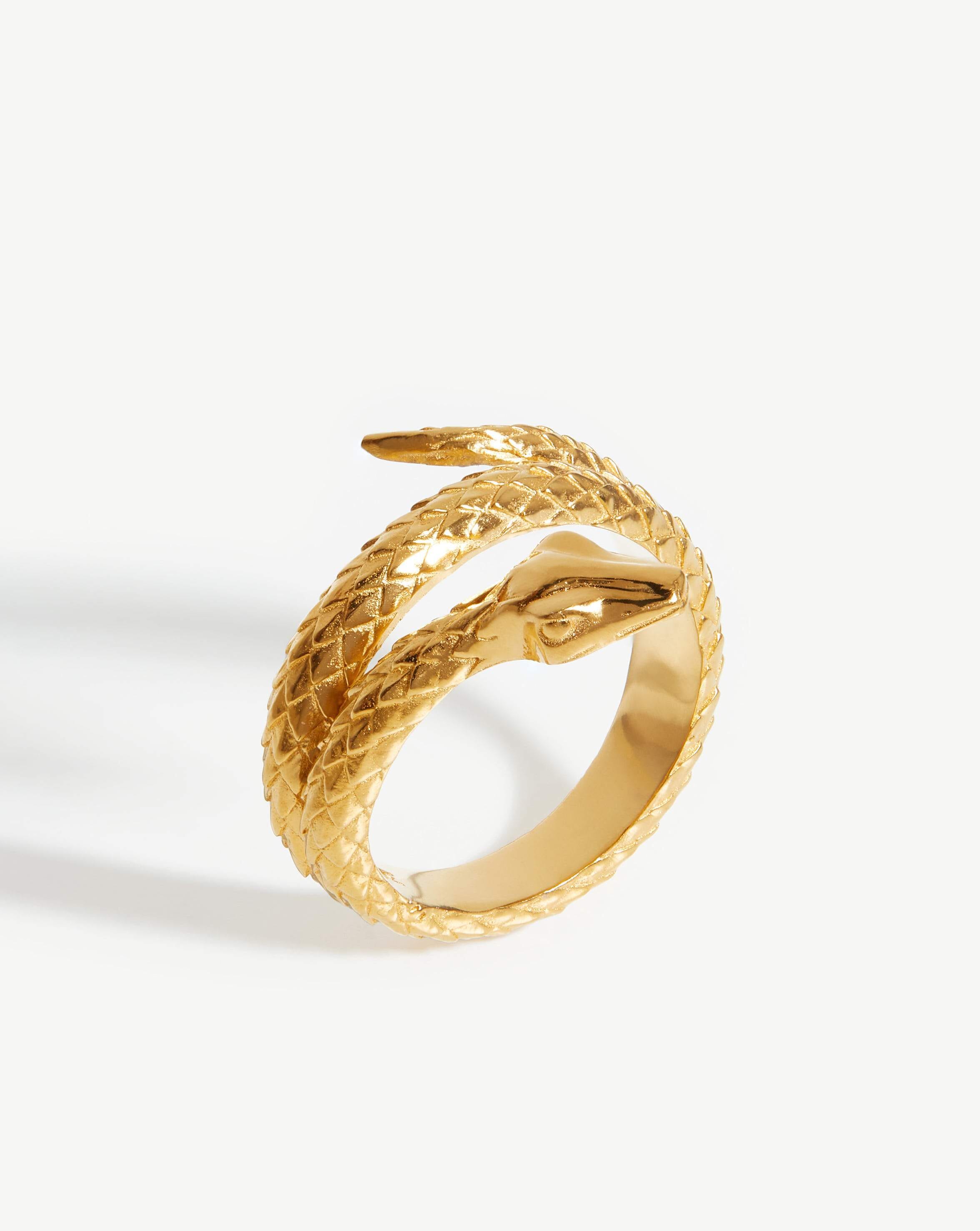Coiled Serpent Ring in 18k Gold Plated Brass | Harris Reed