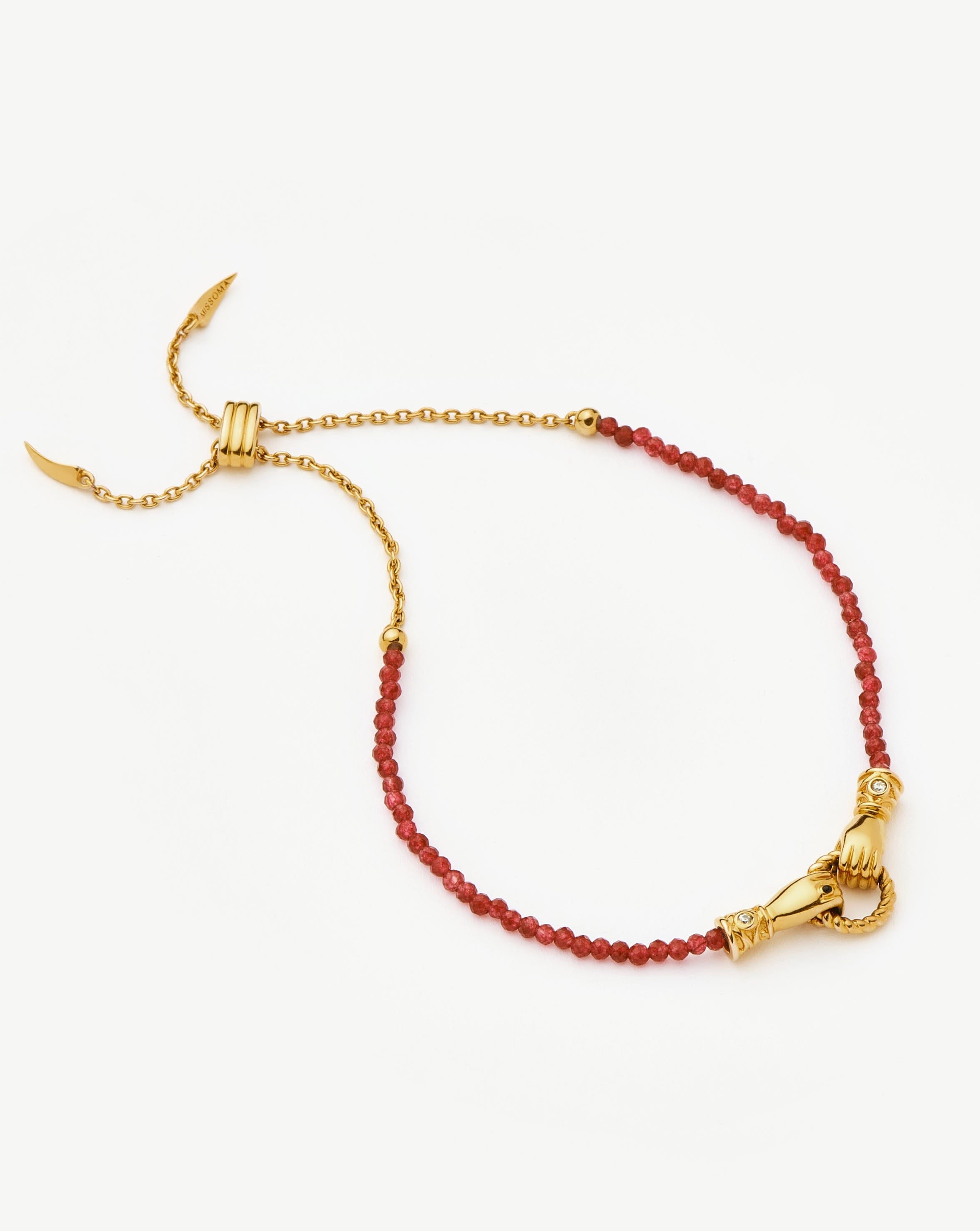 Red Quartz Slider Bracelet with 18k Gold Plating | Harris Reed