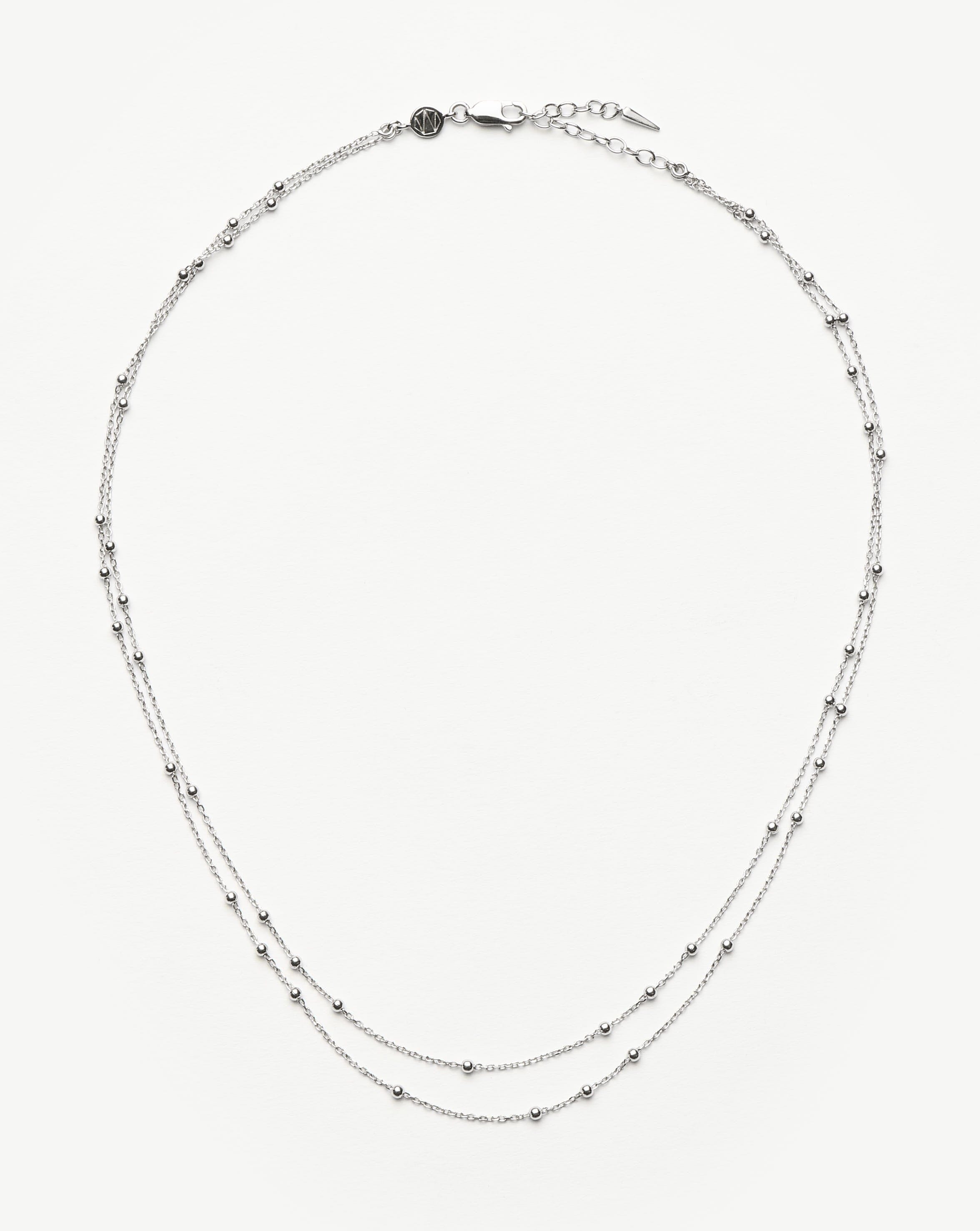 Double Chain Necklace with Bobble Detailing | 18k Gold Plated