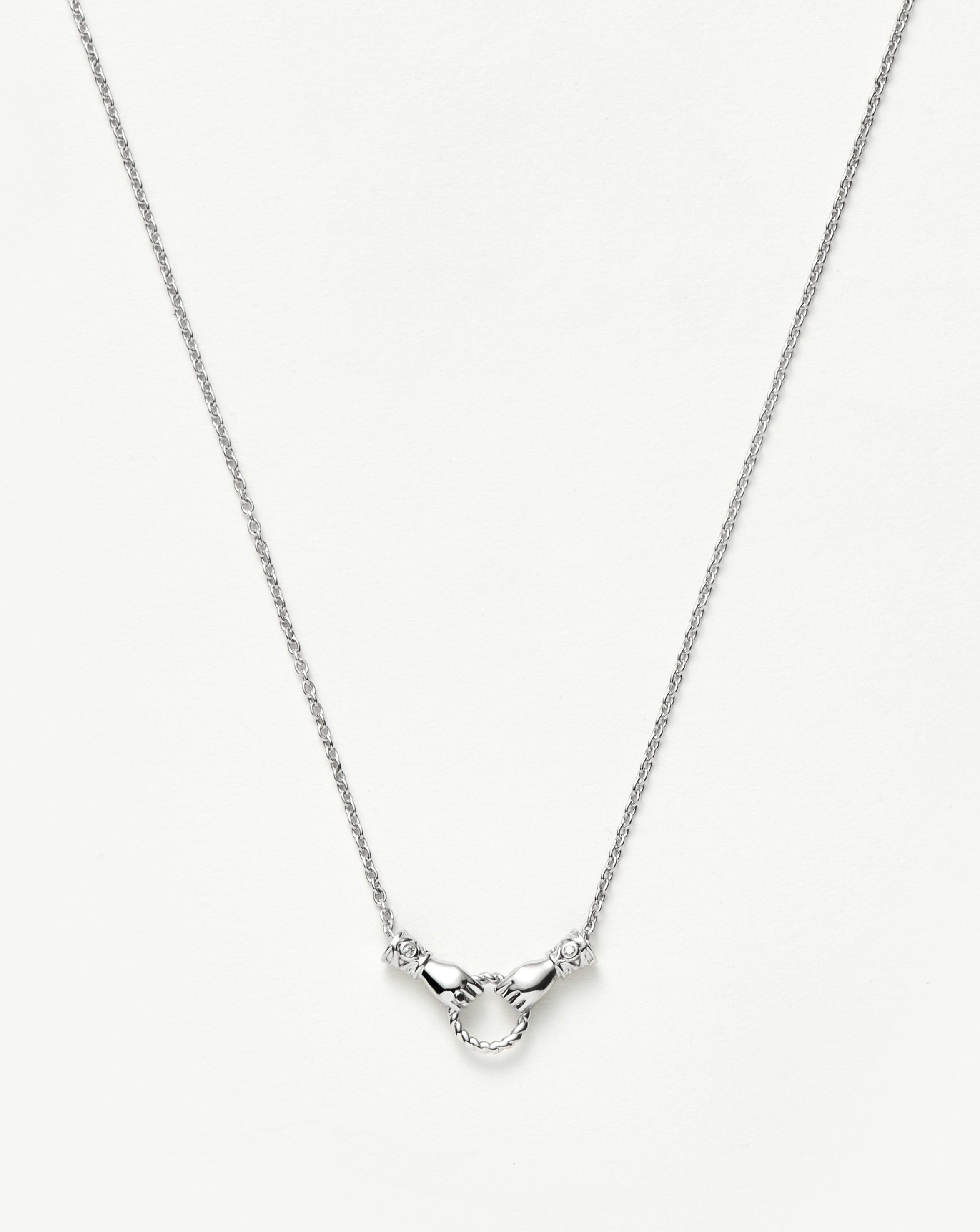 Mini Pendant Slider Necklace with Cubic Zirconia & Black Onyx | Harris Reed