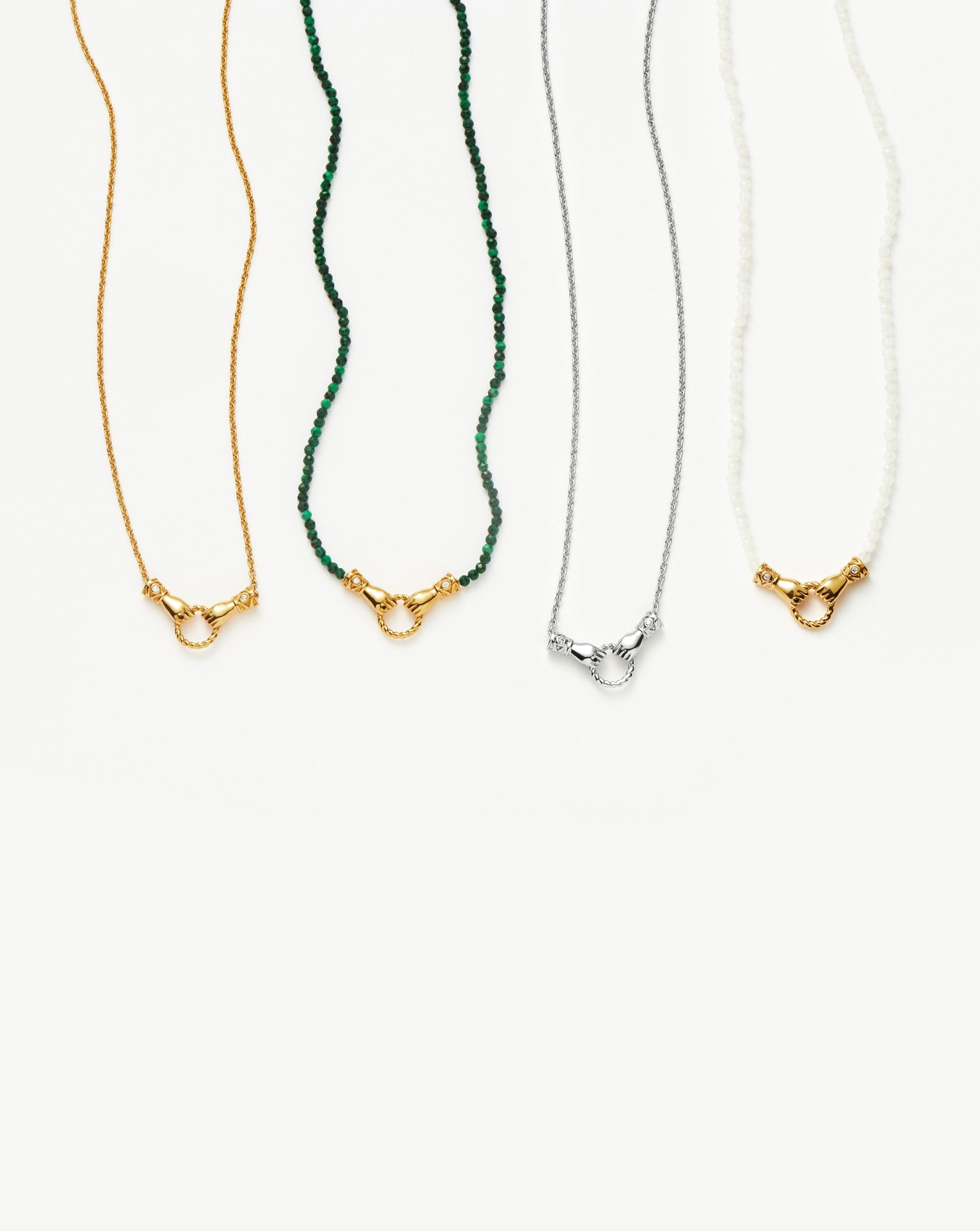 Mini Pendant Slider Necklace with Cubic Zirconia & Black Onyx | Harris Reed