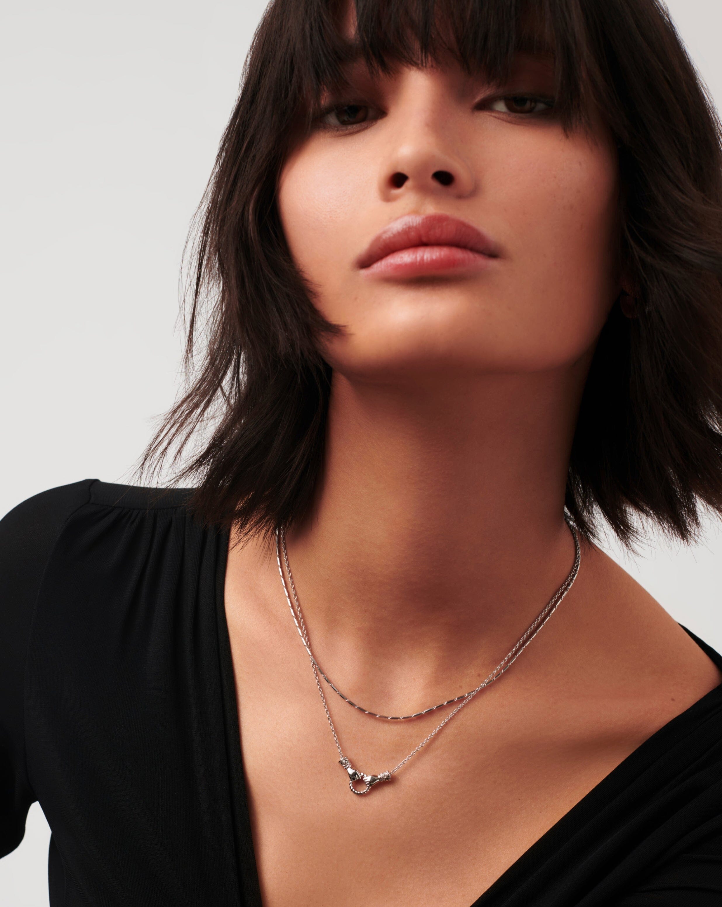 Mini Pendant Slider Necklace with Cubic Zirconia & Black Onyx | Harris Reed