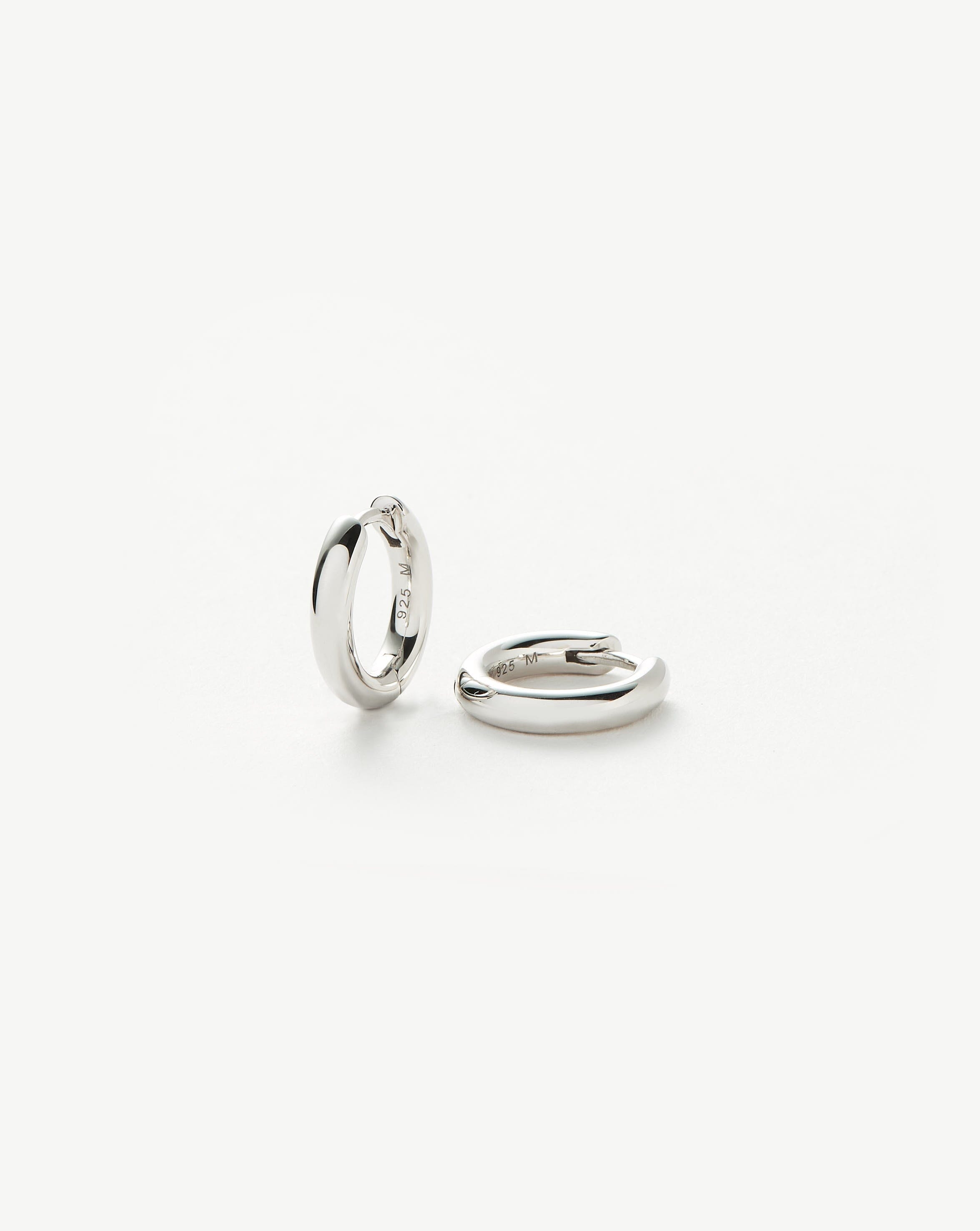 Lightweight Mini Hoop Earrings | Sterling Silver Tunnel Sleepers