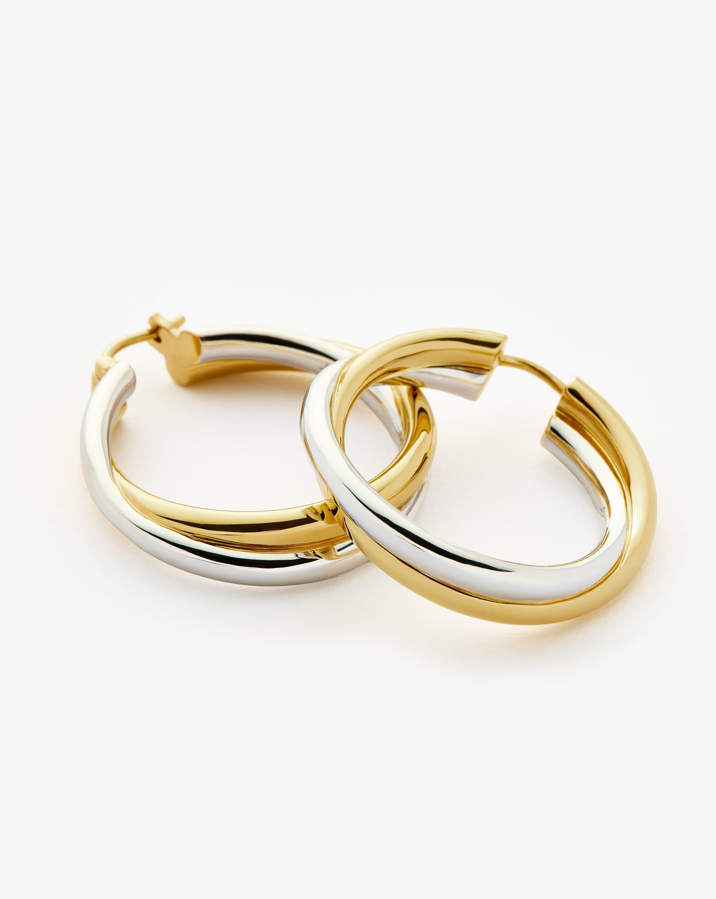 Mixed Metal Entwine Hoop Earrings | Lucy Williams Large Hoops