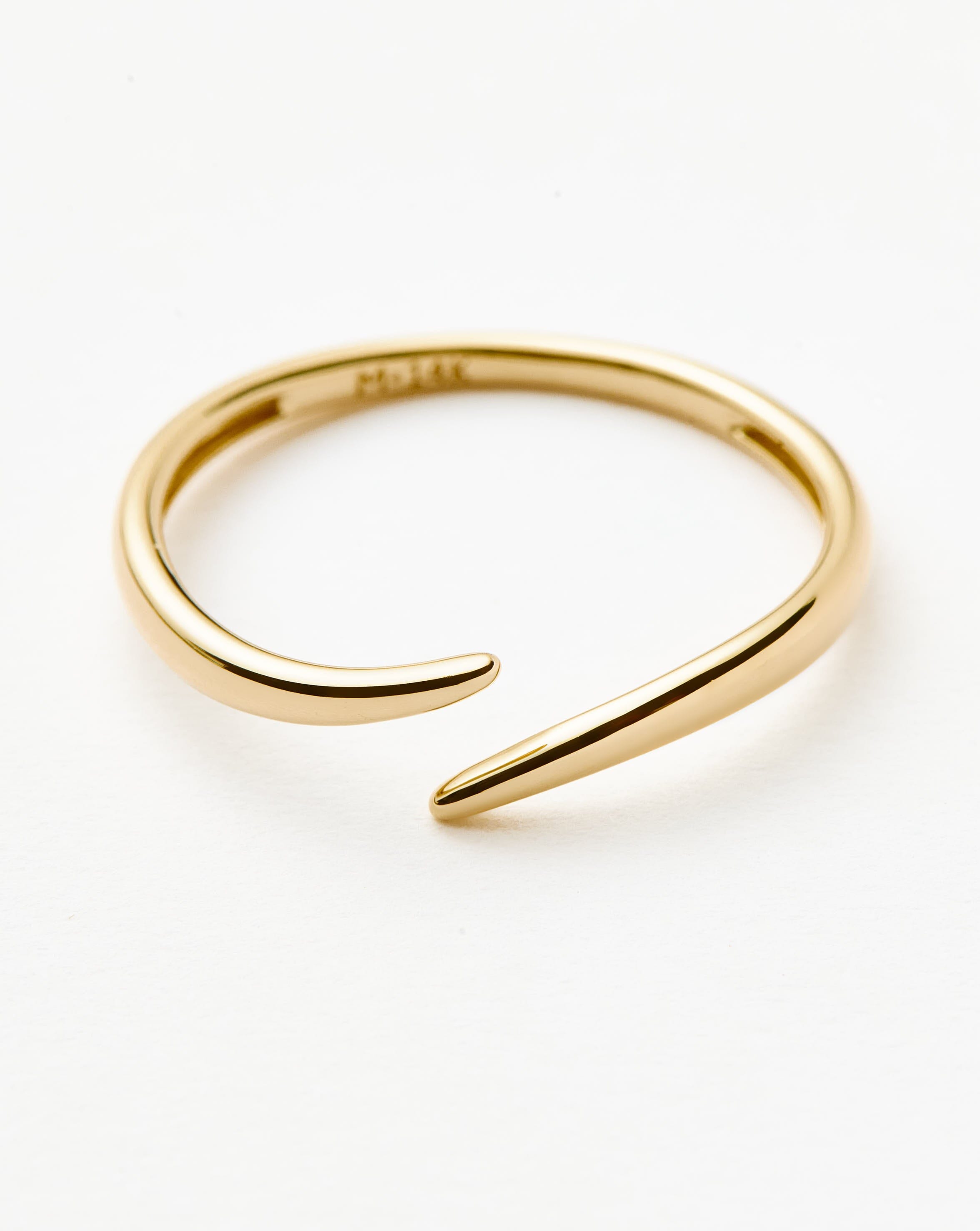 14k Solid Gold Open Claw Ring | Recycled White Gold