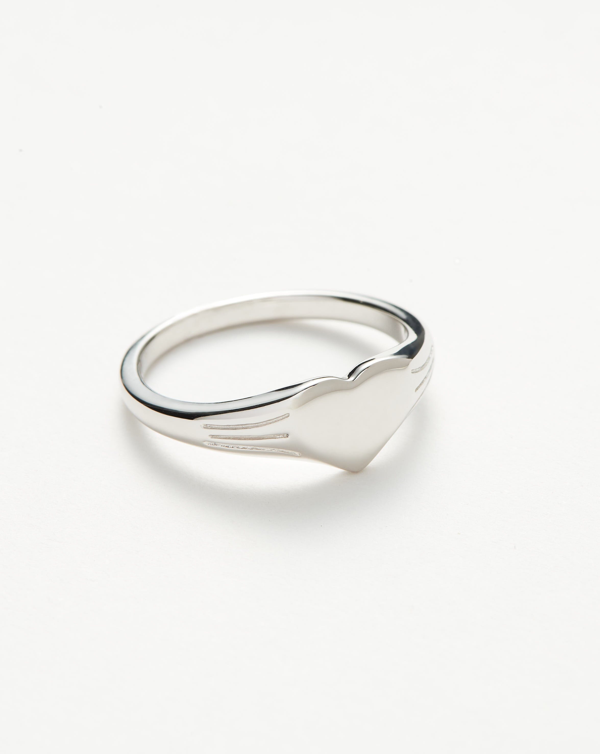 Personalized Heart Signet Ring | Engravable Sterling Silver