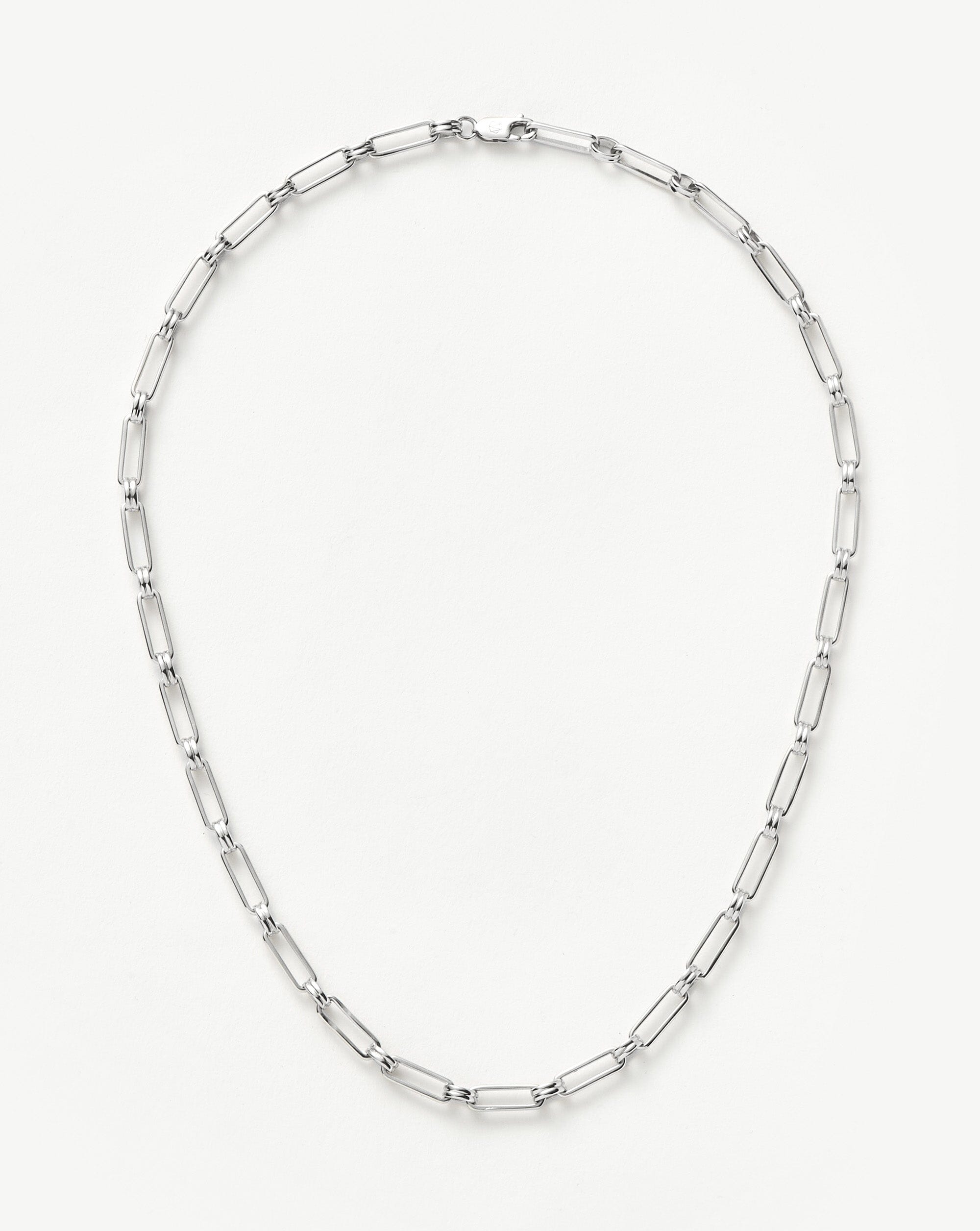 Silver Plated Aegis Chain Necklace for Layering | Chunky Link Design
