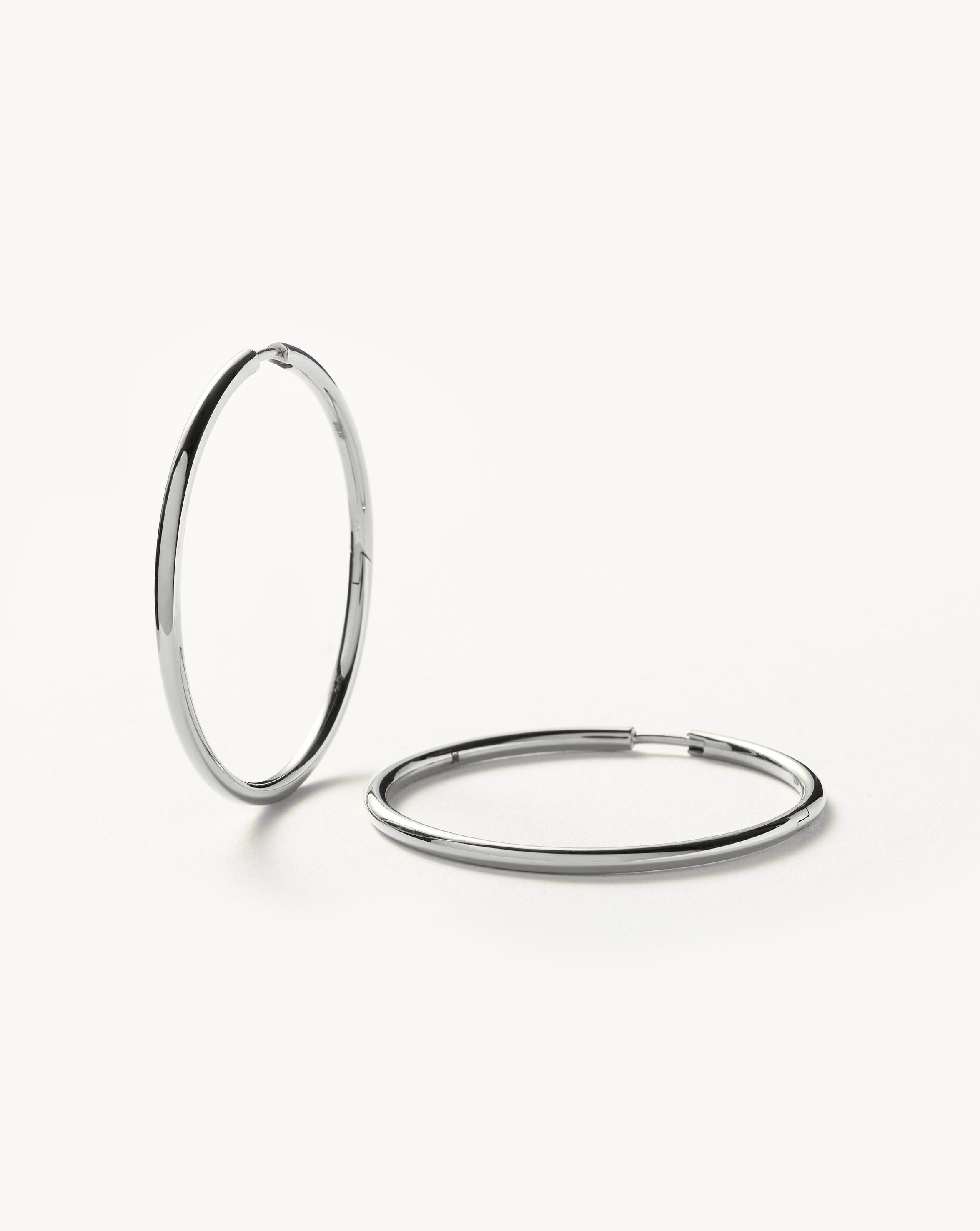 Large Hoop Earrings in Sterling Silver | Lightweight & Handcrafted